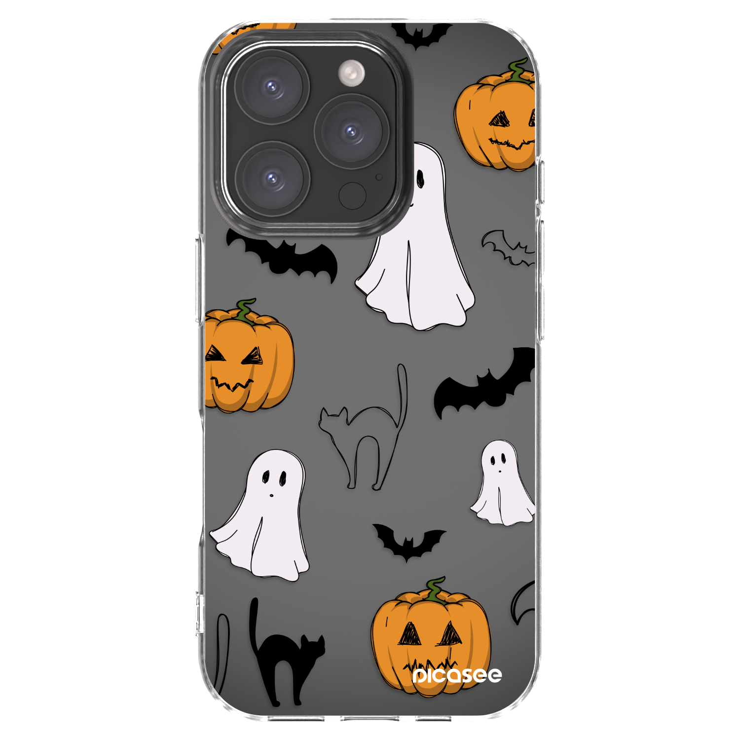 Picasee husă transparentă din silicon pentru Apple iPhone 16 Pro - Spooky crew