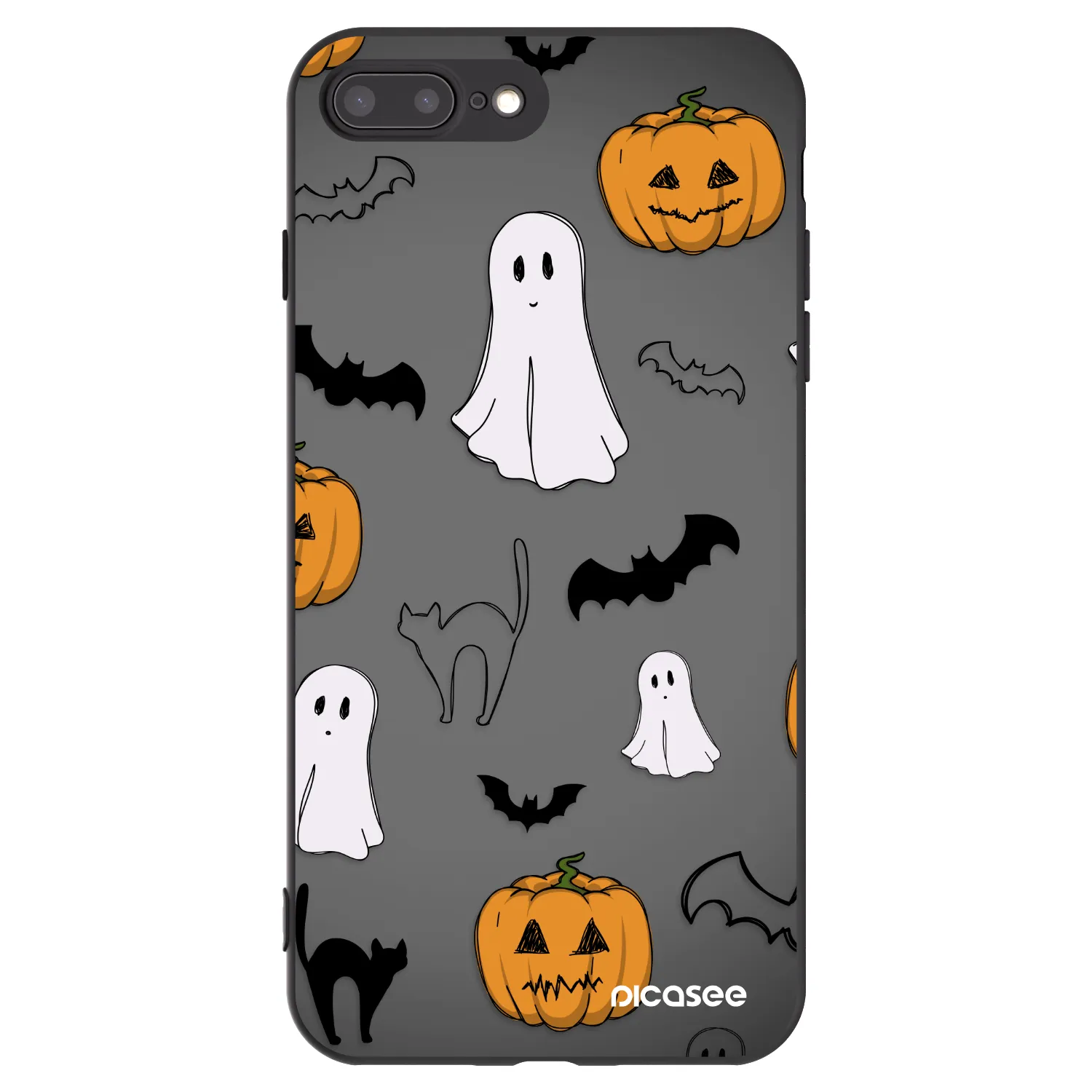 Picasee husă neagră din silicon pentru Apple iPhone 7 Plus - Spooky crew