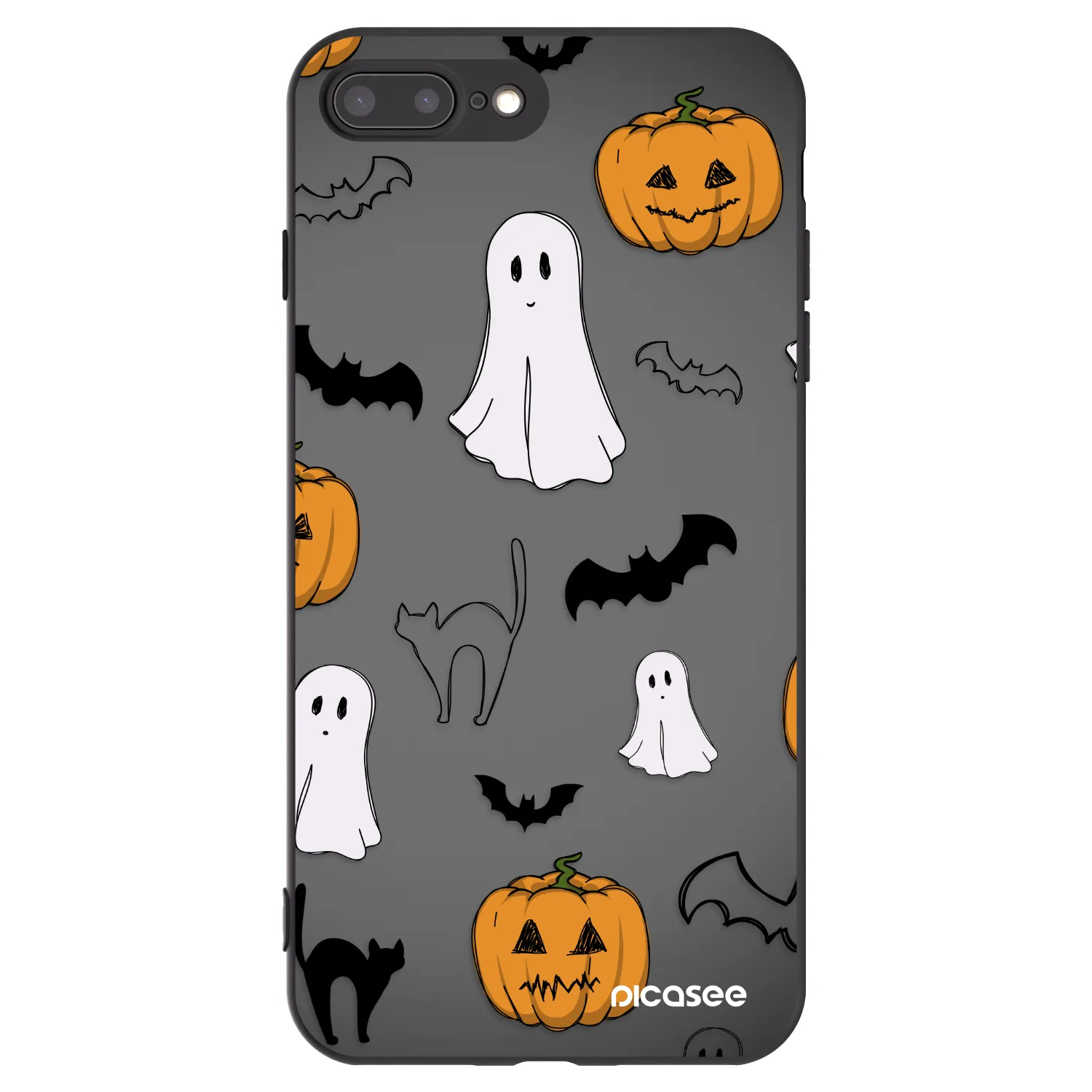Picasee husă neagră din silicon pentru Apple iPhone 8 Plus - Spooky crew