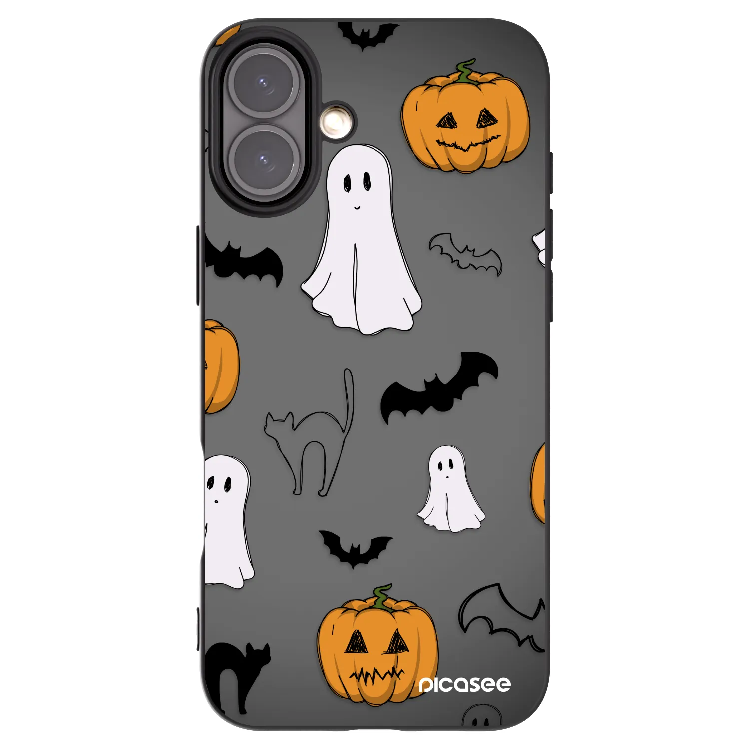Picasee husă neagră din silicon pentru Apple iPhone 16 Plus - Spooky crew