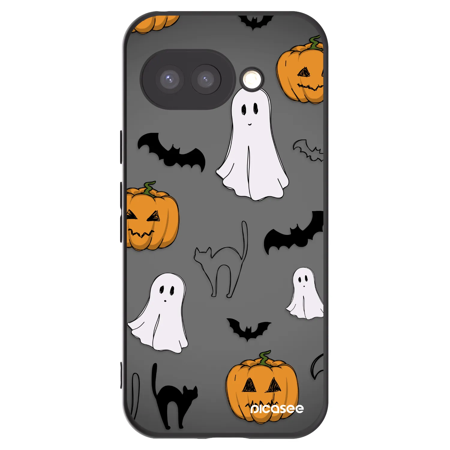 Picasee husă neagră din silicon pentru Google Pixel 9a - Spooky crew
