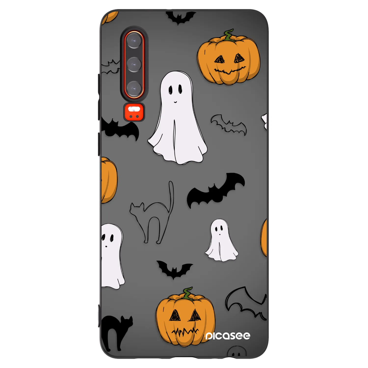 Picasee husă neagră din silicon pentru Huawei P30 - Spooky crew