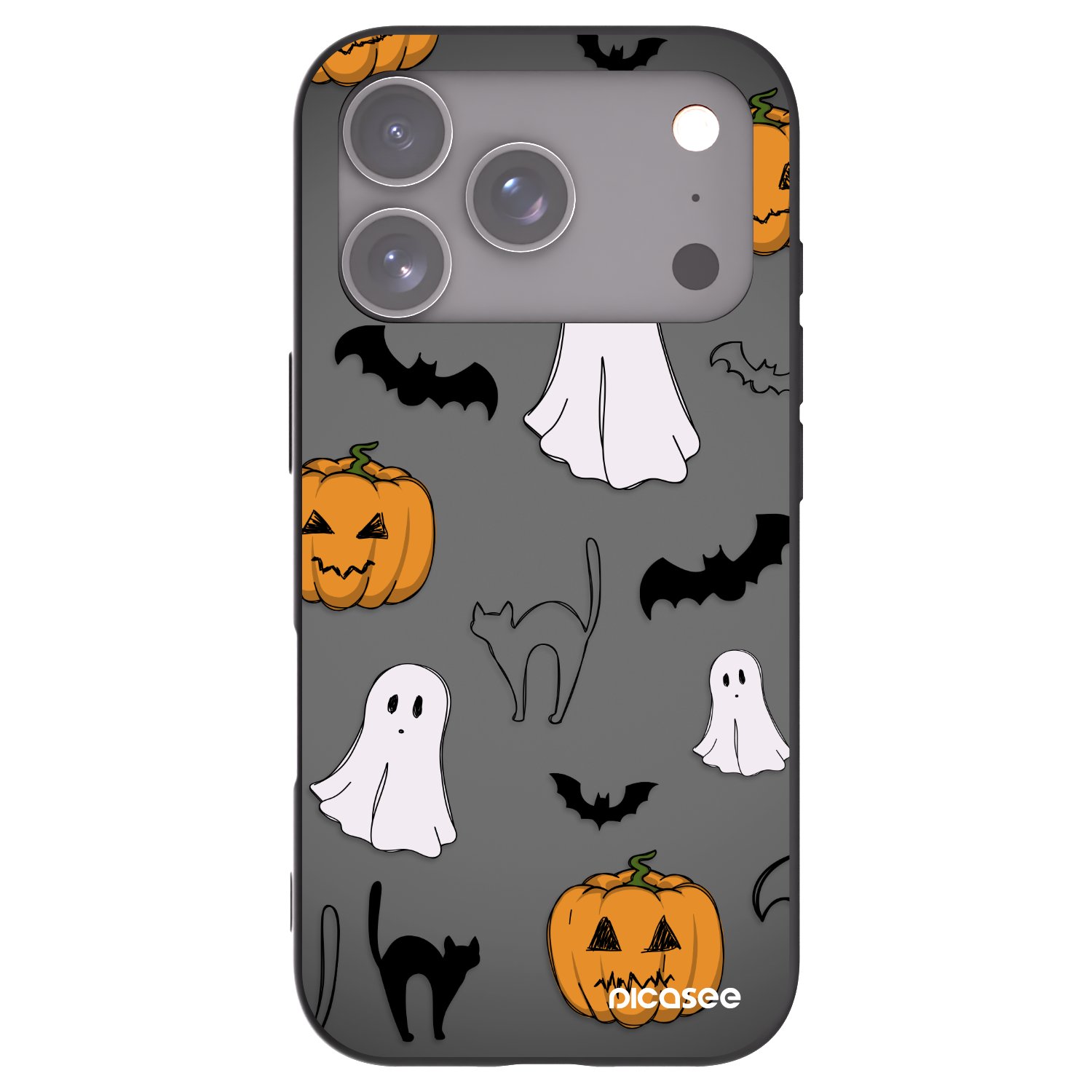 Picasee husă neagră din silicon pentru Apple iPhone 17 Pro - Spooky crew