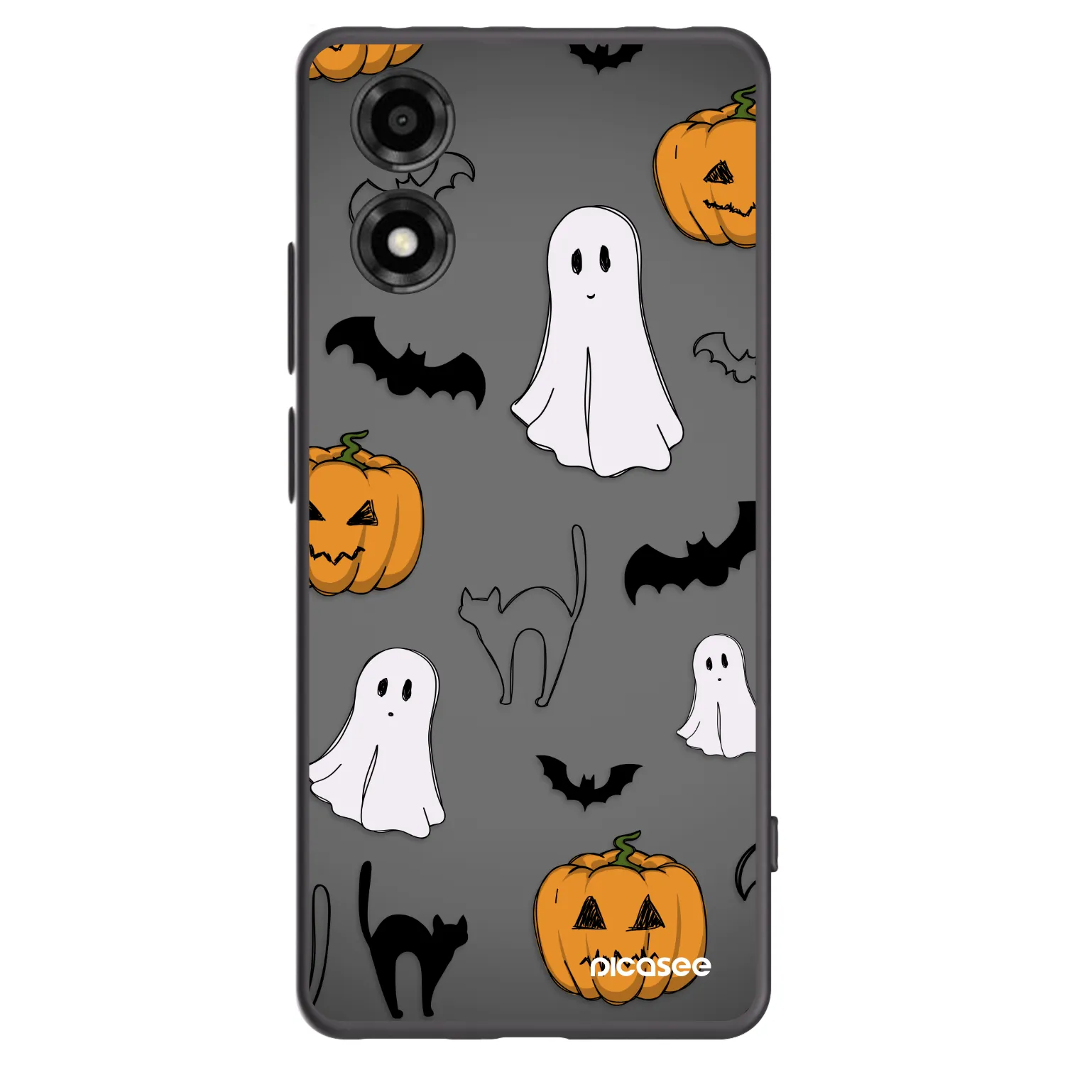 Picasee husă neagră din silicon pentru Motorola Moto E14 - Spooky crew
