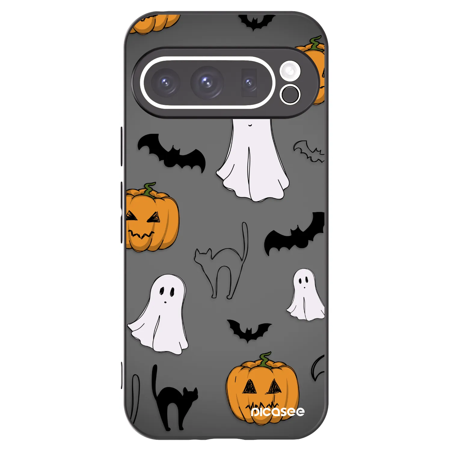 Picasee husă neagră din silicon pentru Google Pixel 9 Pro XL - Spooky crew