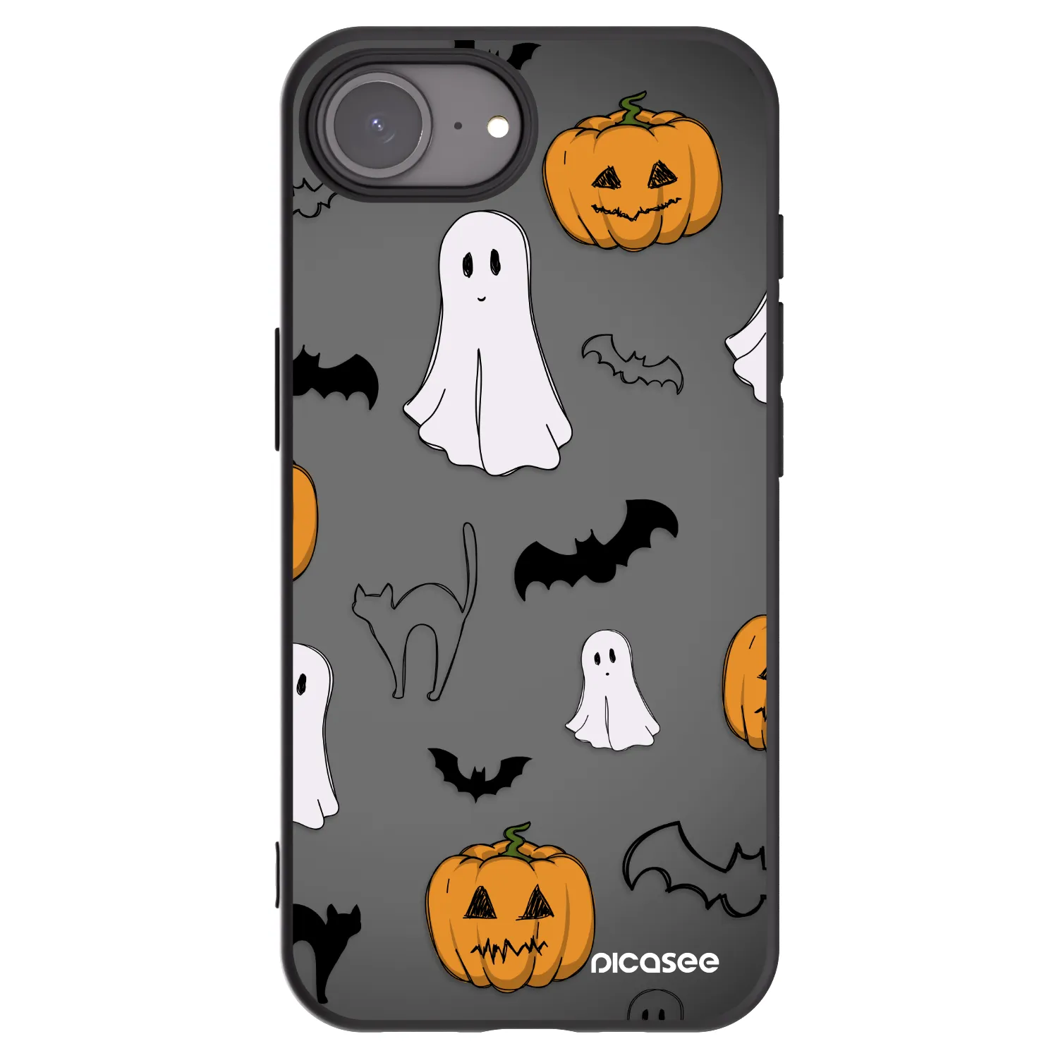 Picasee husă neagră din silicon pentru Apple iPhone 17e - Spooky crew