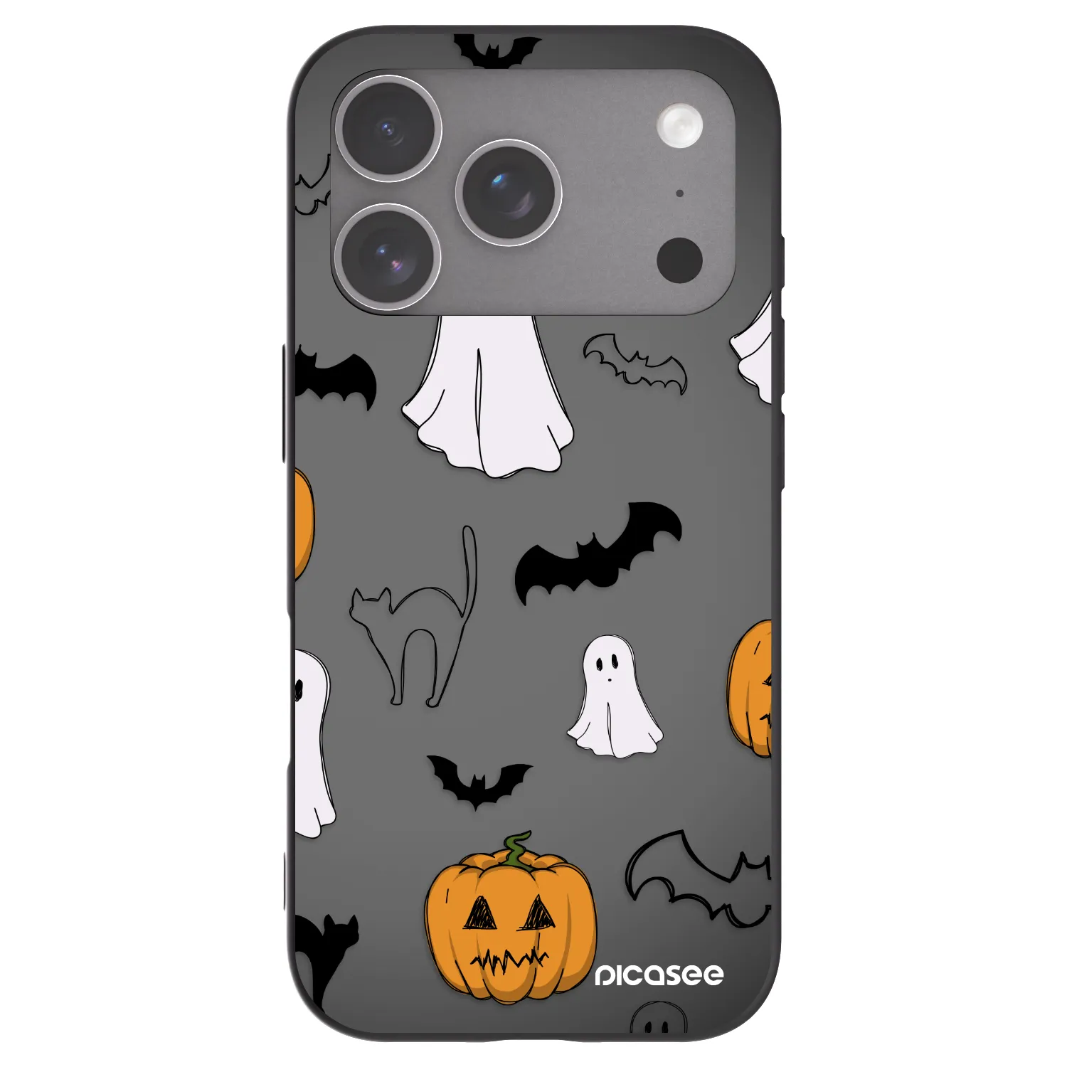 Picasee husă neagră din silicon pentru Apple iPhone 18 Pro - Spooky crew