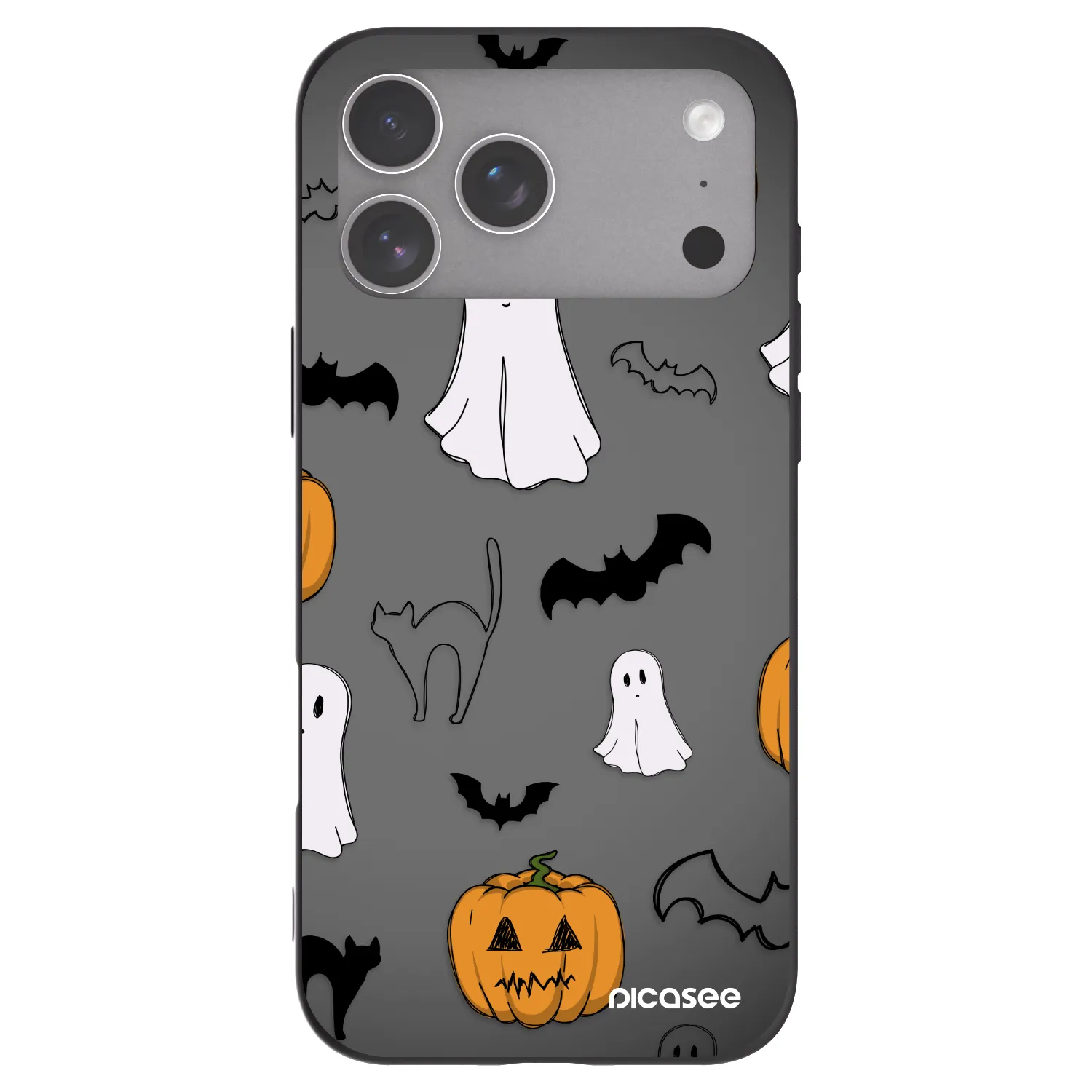 Picasee husă neagră din silicon pentru Apple iPhone 18 Pro Max - Spooky crew