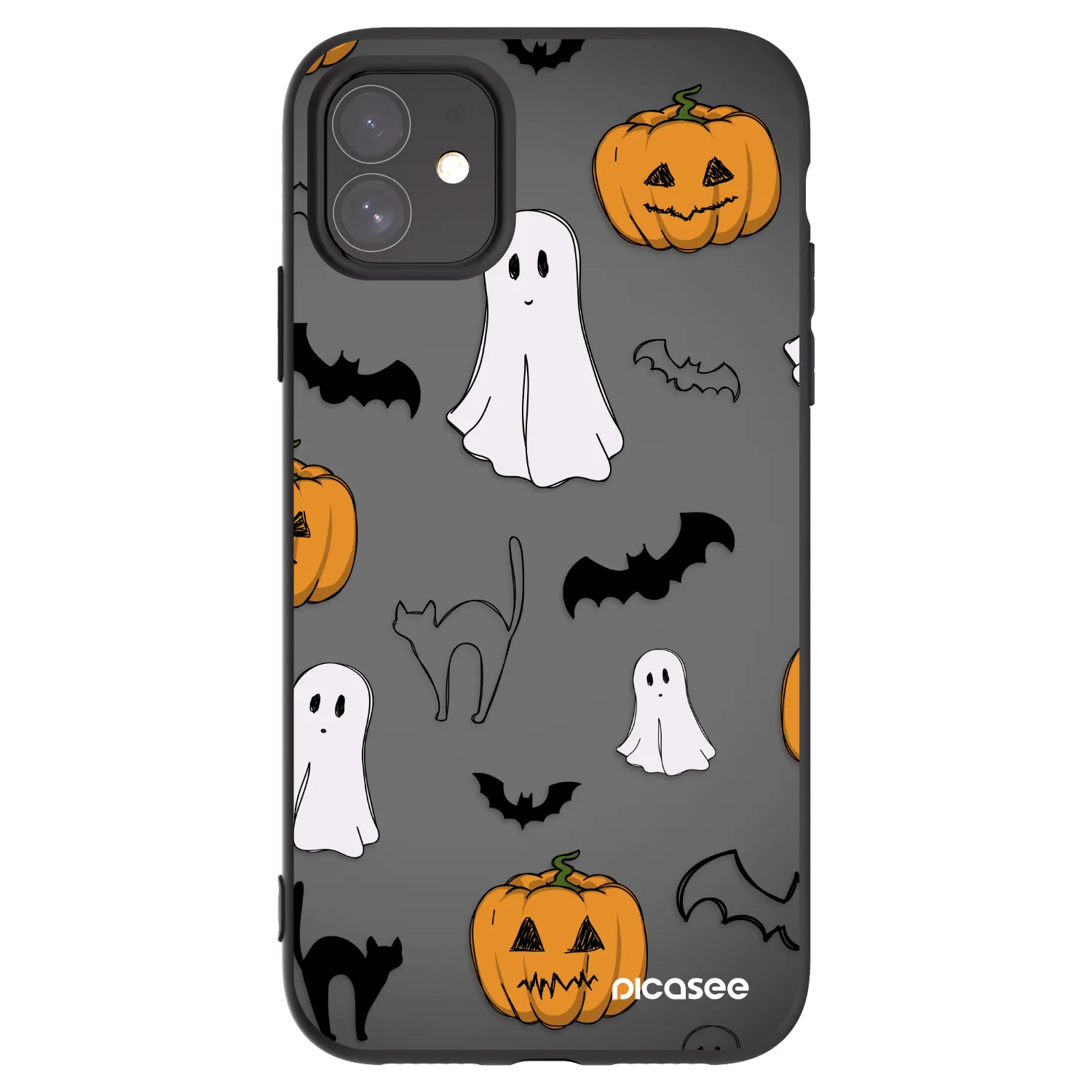 Picasee husă neagră din silicon pentru Apple iPhone 11 - Spooky crew