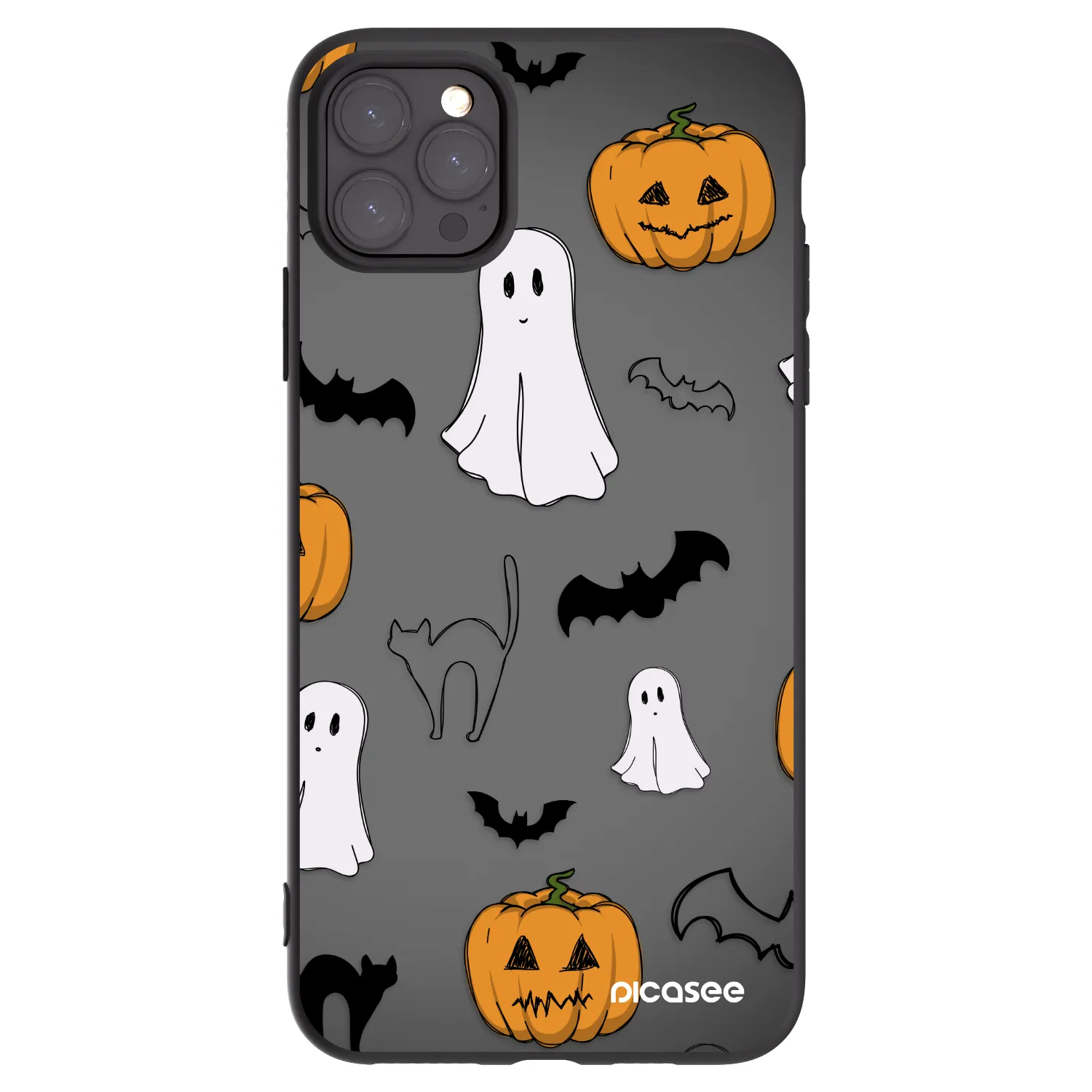 Picasee husă neagră din silicon pentru Apple iPhone 11 Pro Max - Spooky crew