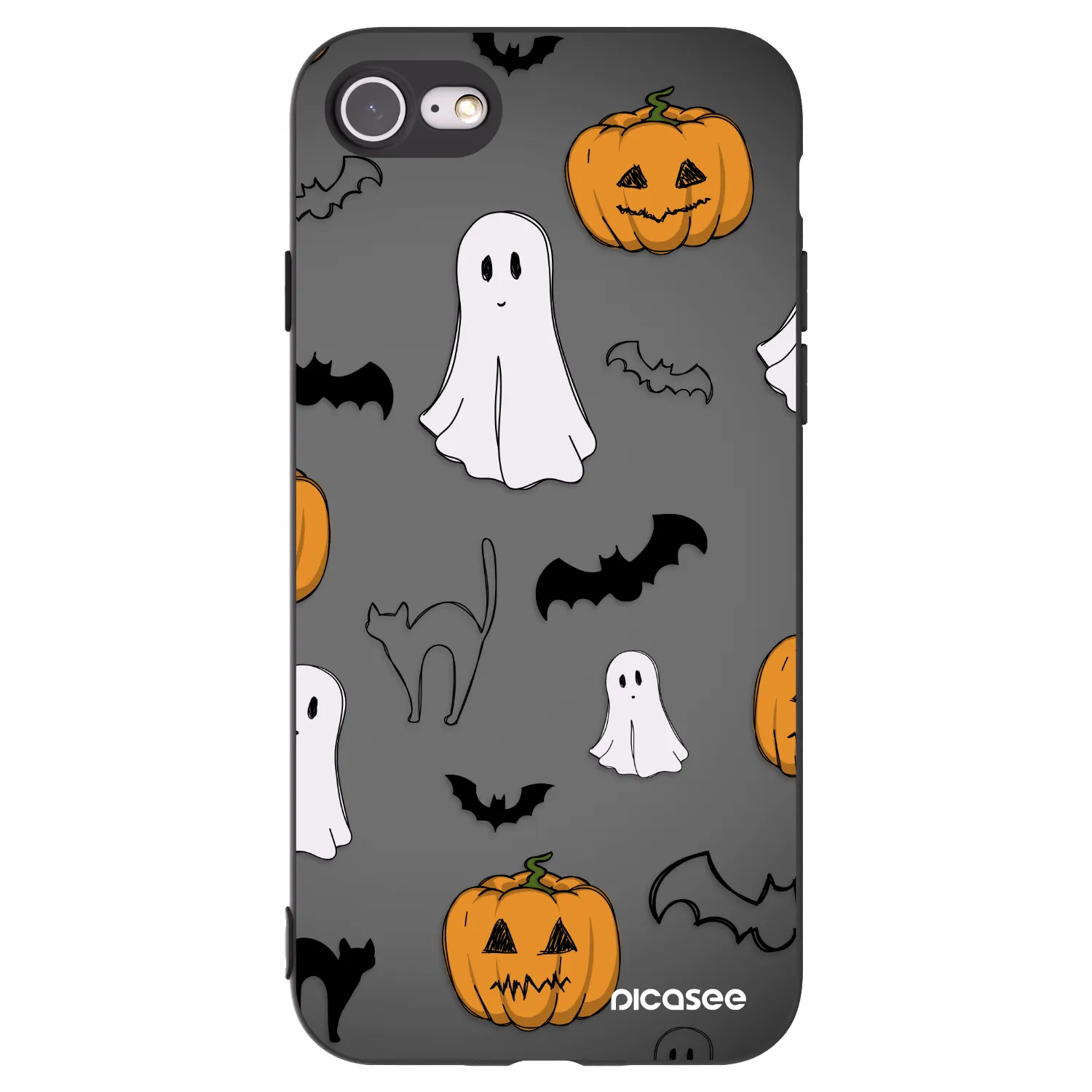 Picasee husă neagră din silicon pentru Apple iPhone SE 2020 - Spooky crew