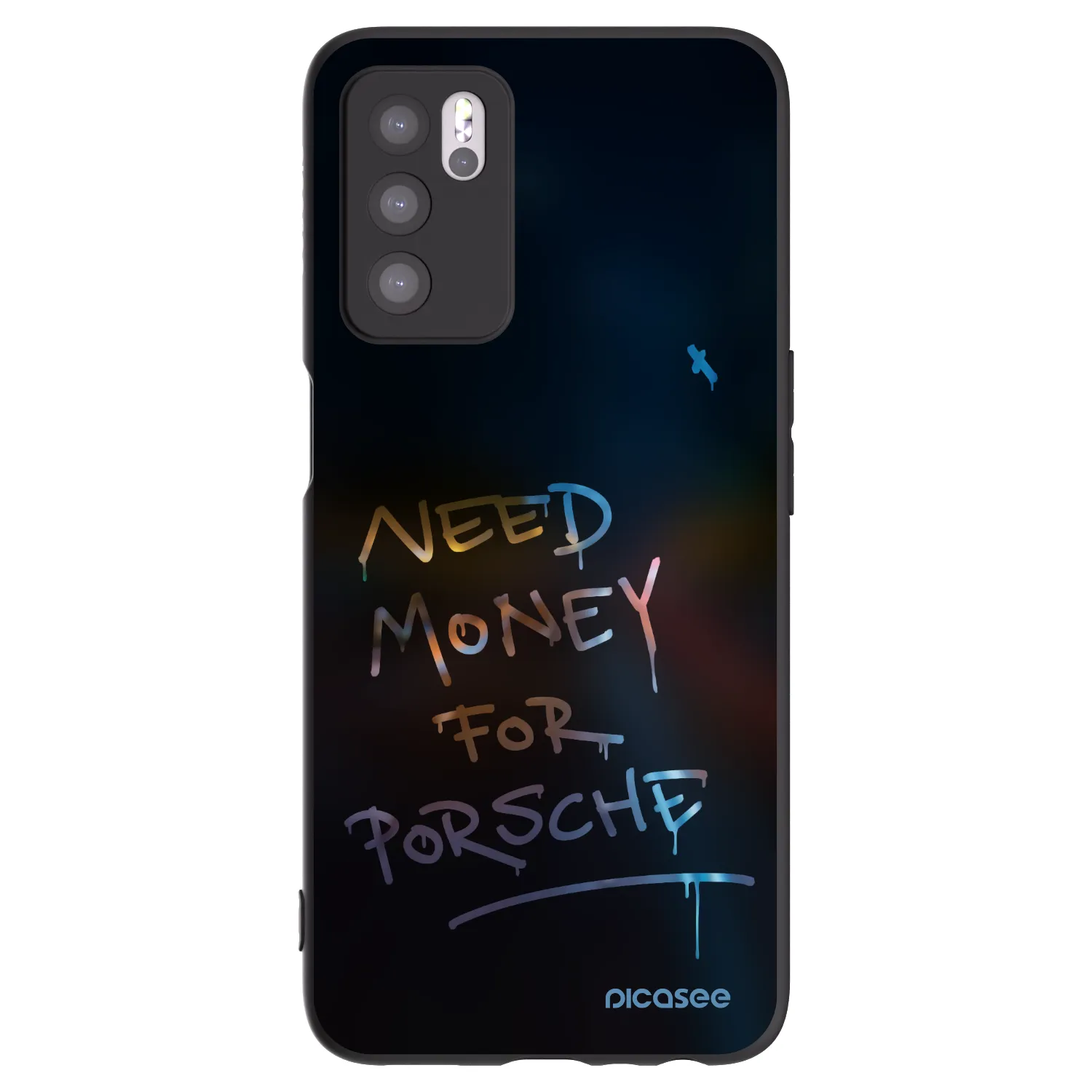 Picasee husă neagră din silicon pentru OPPO A16s - Neon Nights