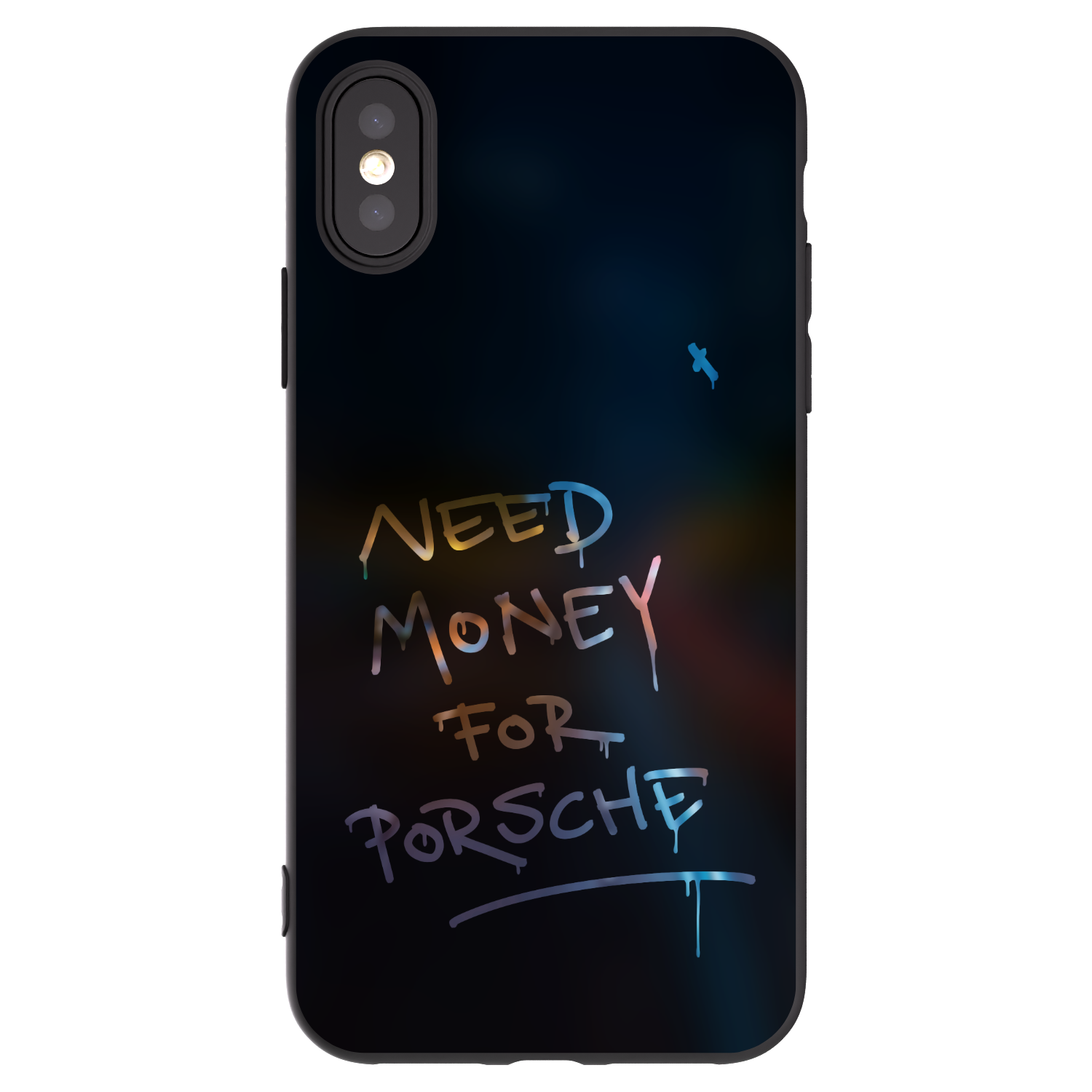 Picasee husă neagră din silicon pentru Apple iPhone X/XS - Neon Nights