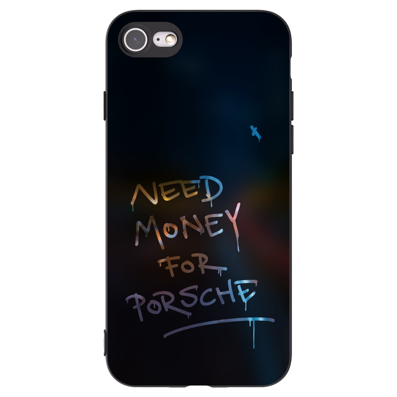 Picasee husă neagră din silicon pentru Apple iPhone 7 - Neon Nights