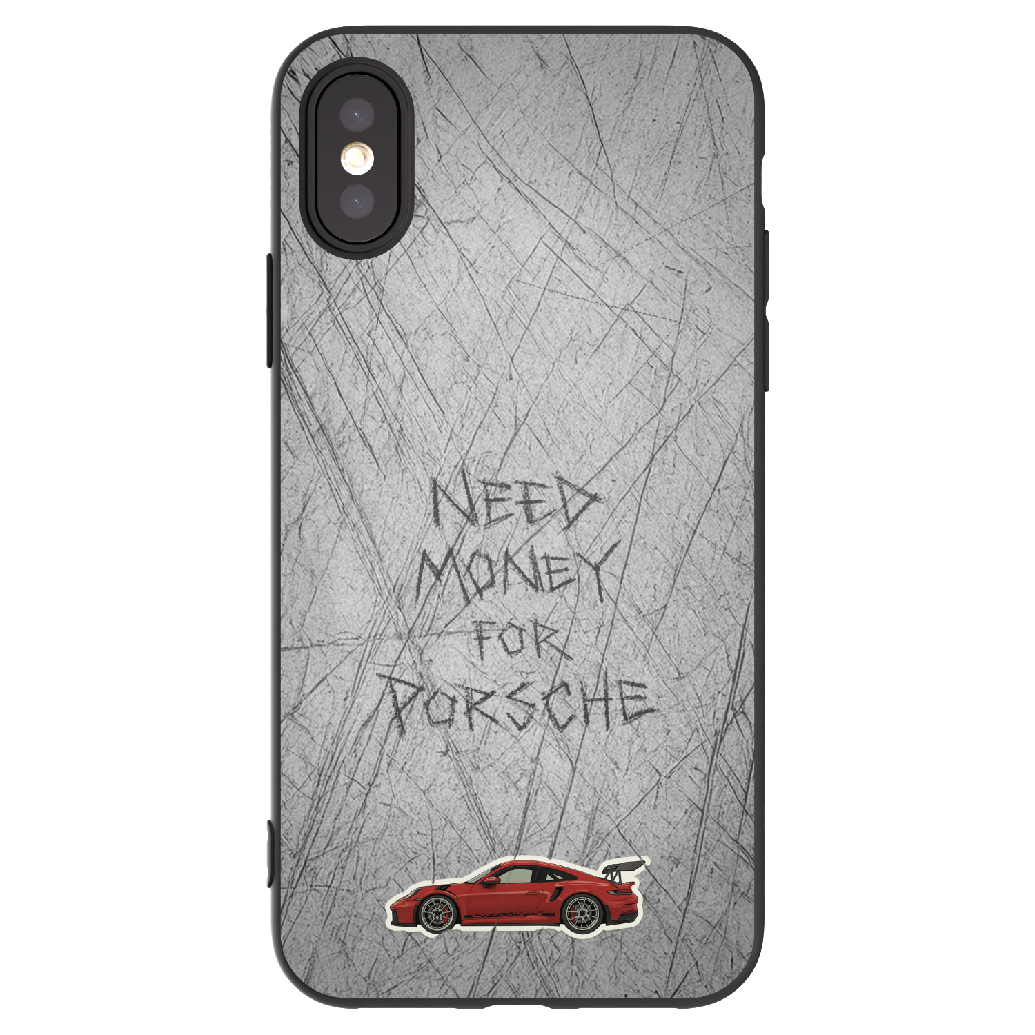 Picasee husă neagră din silicon pentru Apple iPhone X/XS - Garage Scratch