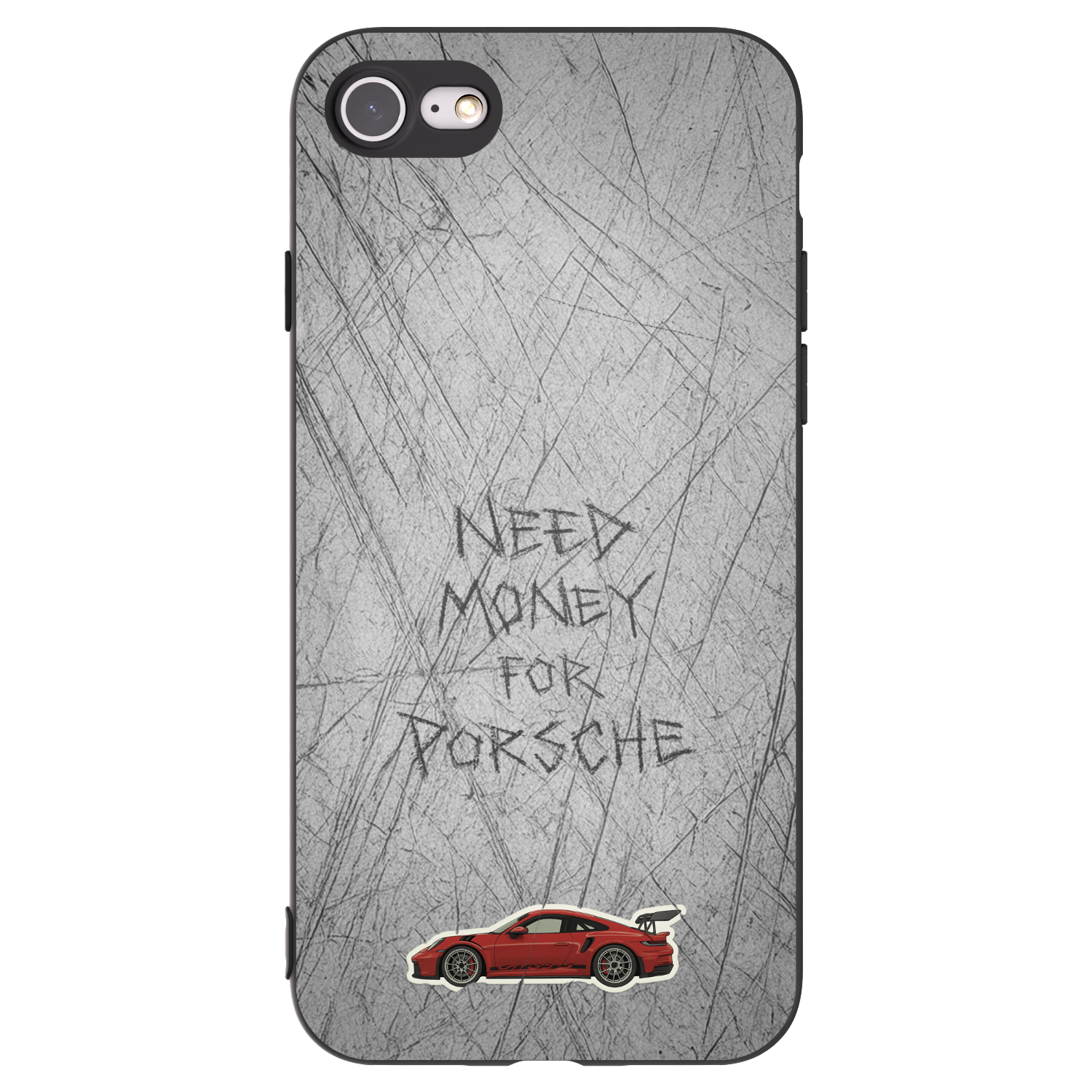 Picasee husă neagră din silicon pentru Apple iPhone 8 - Garage Scratch