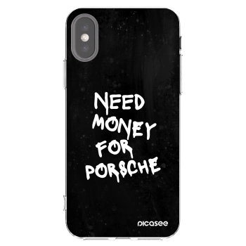 Picasee husă transparentă din silicon pentru Apple iPhone X/XS - Black Dollar