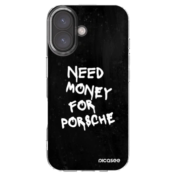 Picasee husă transparentă din silicon pentru Apple iPhone 16 - Black Dollar
