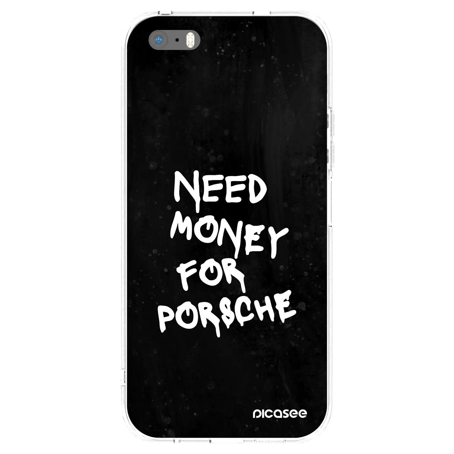 Picasee husă transparentă din silicon pentru Apple iPhone 5/5S/SE - Black Dollar