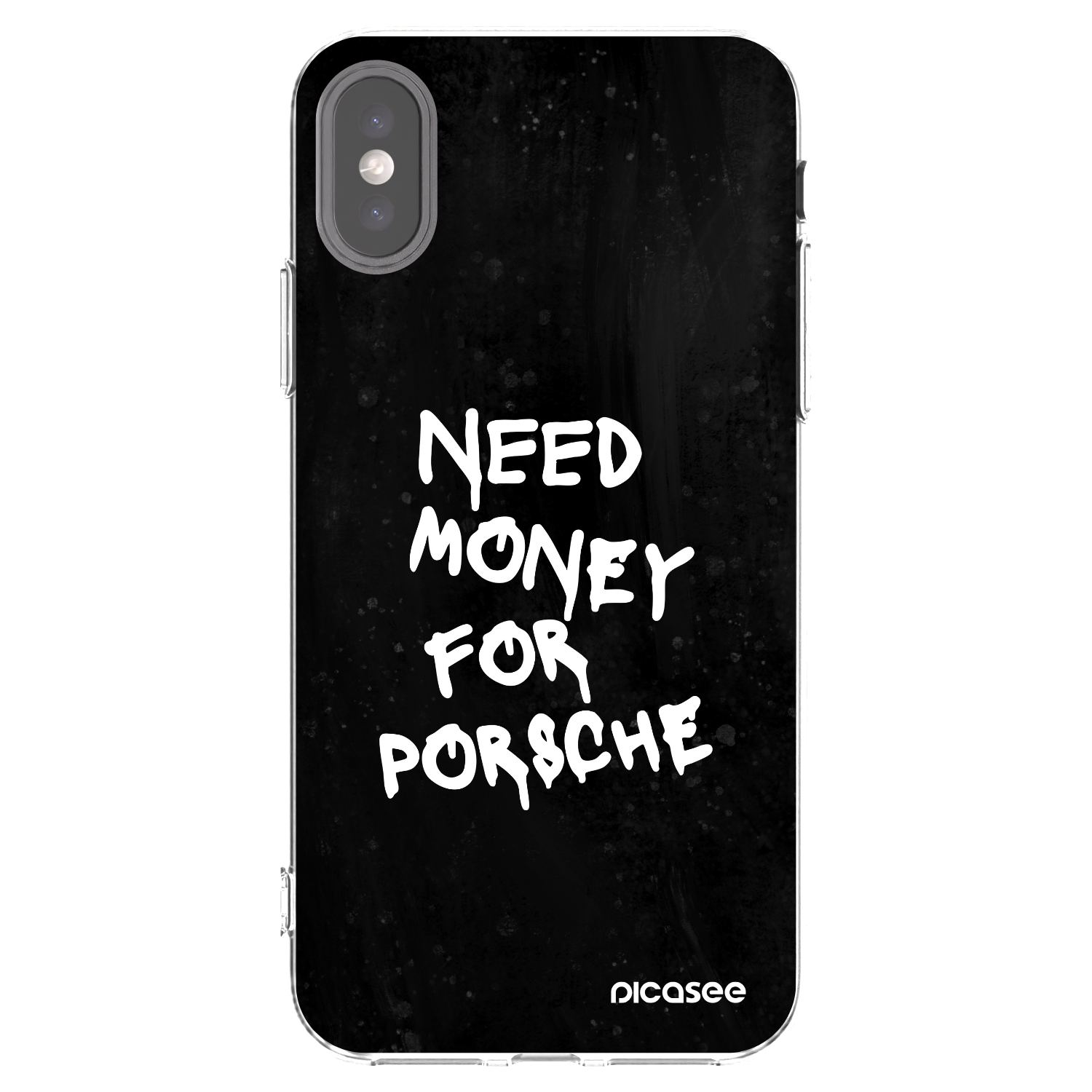 Picasee husă transparentă din silicon pentru Apple iPhone X/XS - Black Dollar