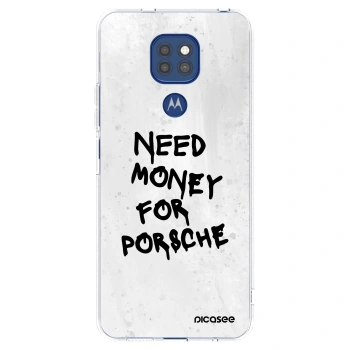 Picasee husă transparentă din silicon pentru Motorola Moto G9 Play - White Dollar