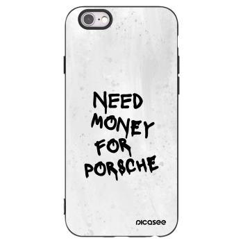 Picasee husă neagră din silicon pentru Apple iPhone 6/6S - White Dollar