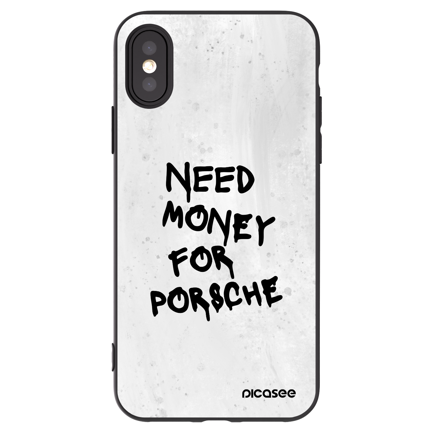 Picasee husă neagră din silicon pentru Apple iPhone X/XS - White Dollar