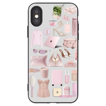 Picasee husă neagră din silicon pentru Apple iPhone X/XS - Glam Babe