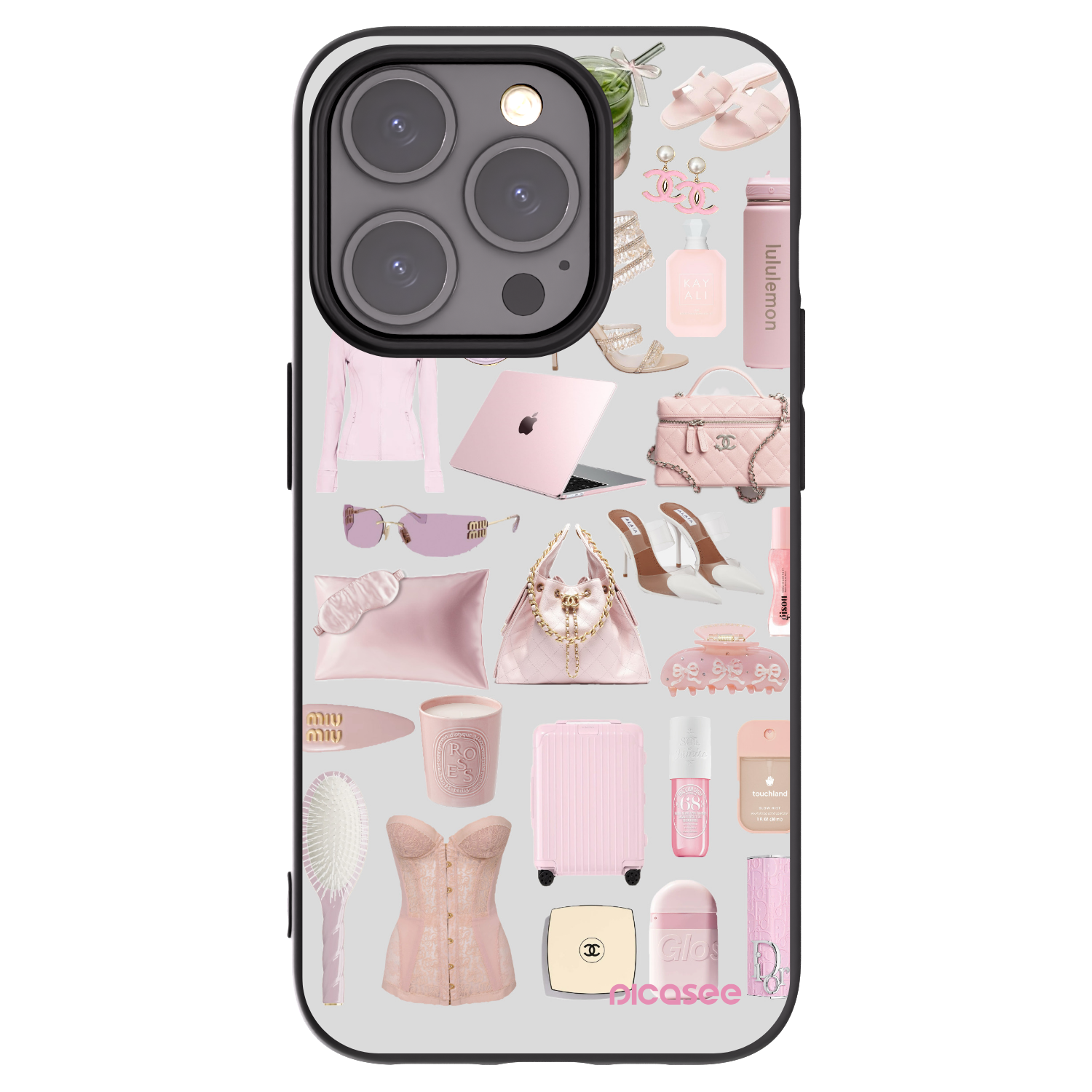 Picasee husă neagră din silicon pentru Apple iPhone 15 Pro - Glam Babe