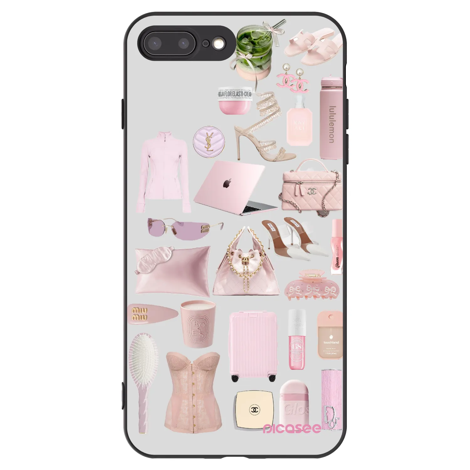 Picasee husă neagră din silicon pentru Apple iPhone 8 Plus - Glam Babe