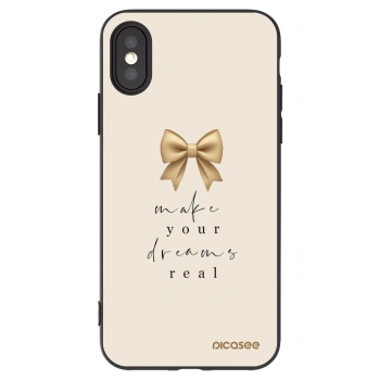 Picasee husă neagră din silicon pentru Apple iPhone X/XS - Golden Dream