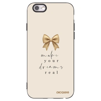 Picasee husă neagră din silicon pentru Apple iPhone 6/6S - Golden Dream