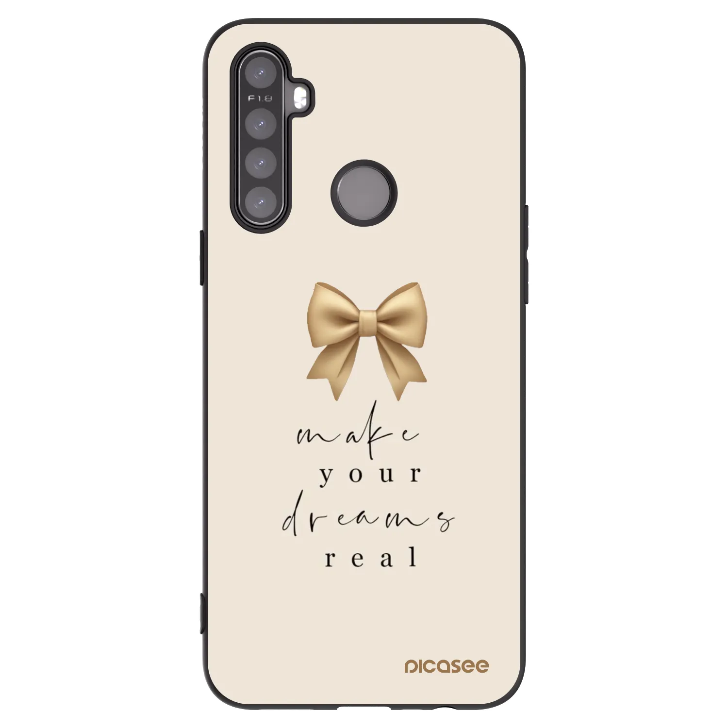 Picasee husă neagră din silicon pentru Realme 6i - Golden Dream