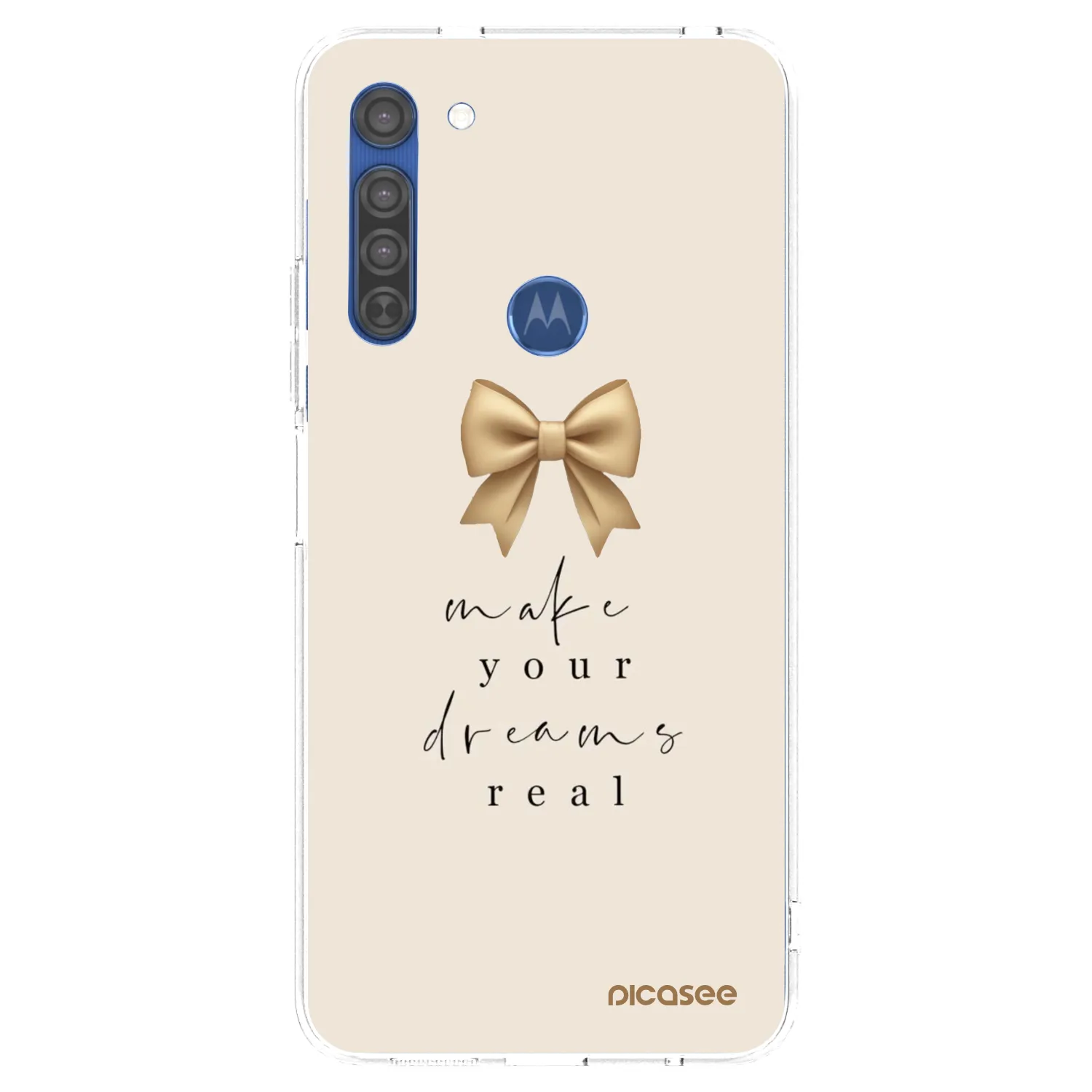 Picasee husă transparentă din silicon pentru Motorola Moto G8 - Golden Dream