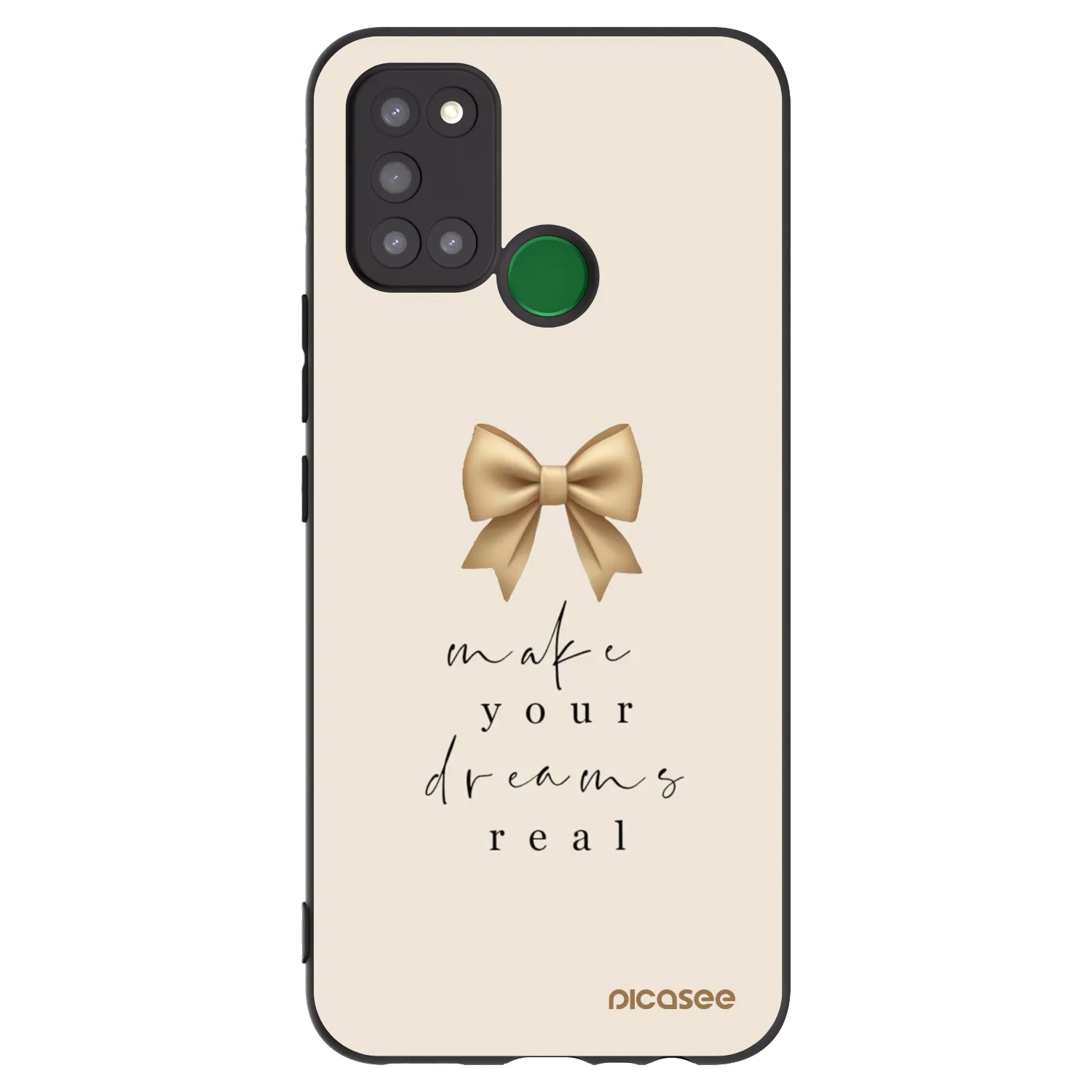Picasee husă neagră din silicon pentru Realme 7i - Golden Dream