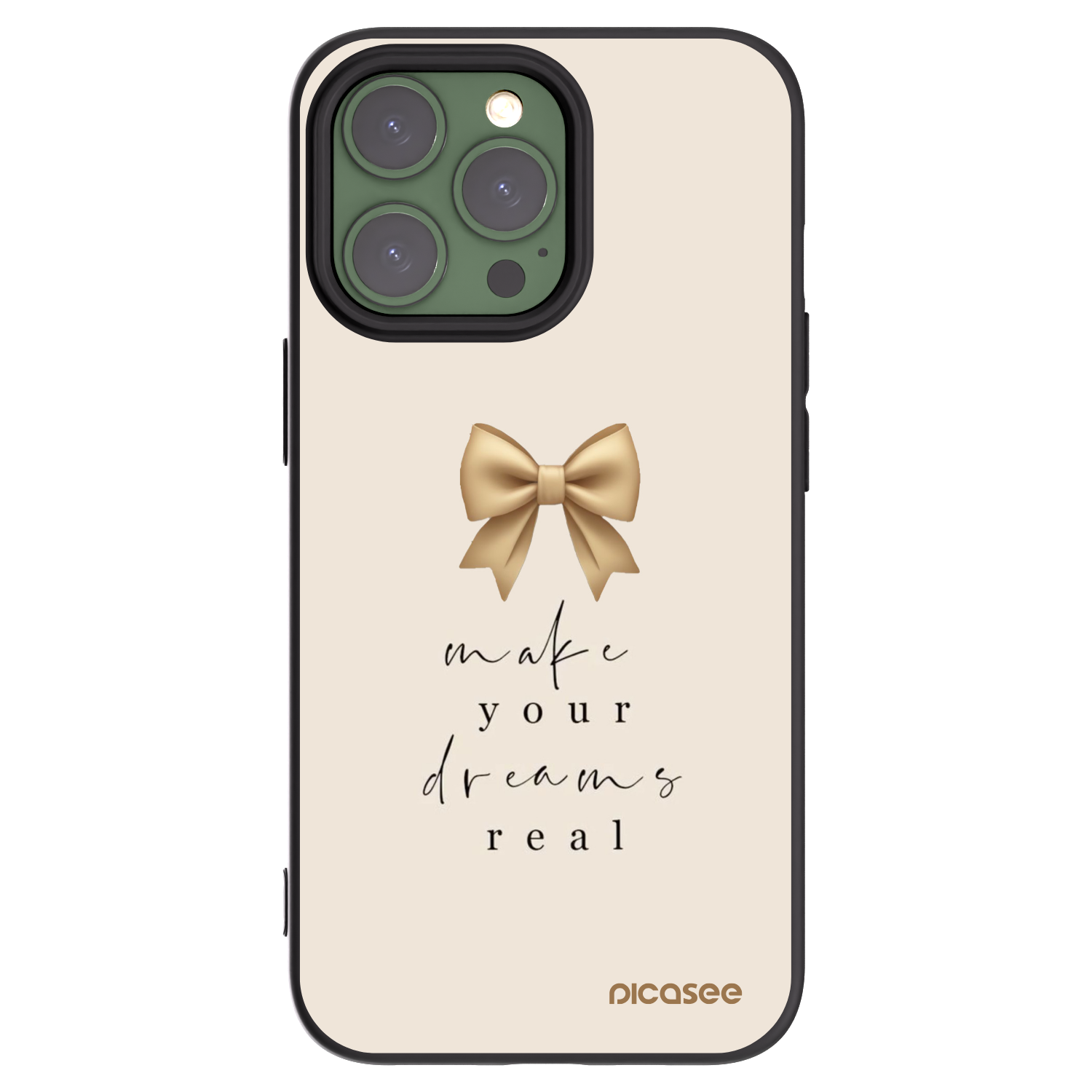 Picasee husă neagră din silicon pentru Apple iPhone 13 Pro - Golden Dream