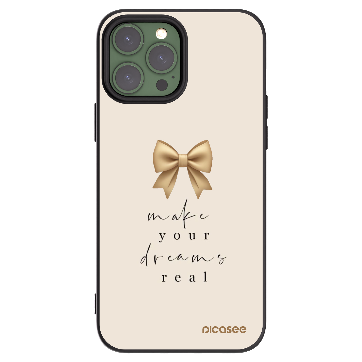 Picasee husă neagră din silicon pentru Apple iPhone 13 Pro Max - Golden Dream