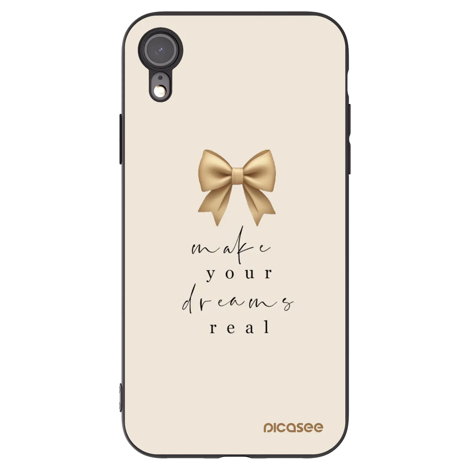 Picasee husă neagră din silicon pentru Apple iPhone XR - Golden Dream