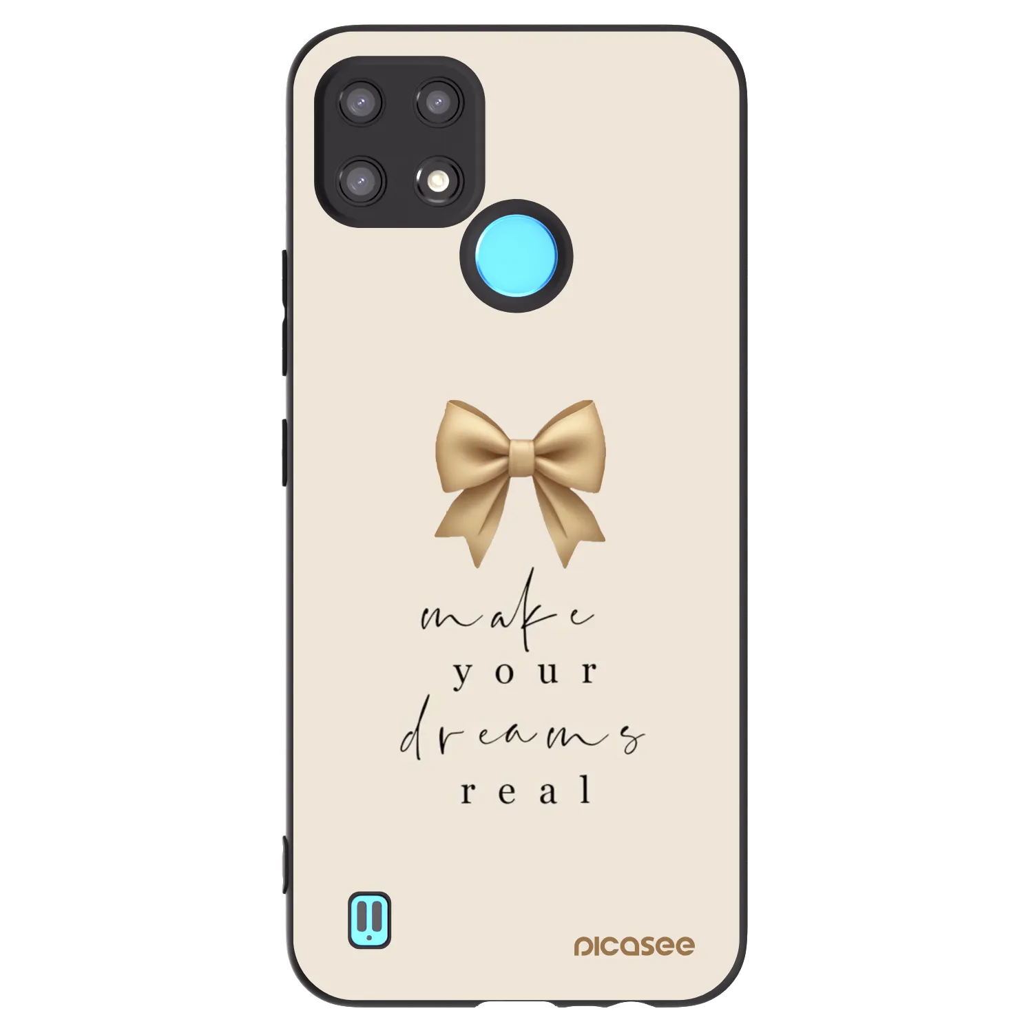 Picasee husă neagră din silicon pentru Realme C21 - Golden Dream