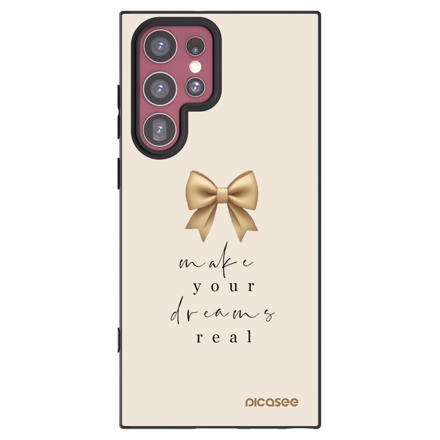 Picasee husă neagră din silicon pentru Samsung Galaxy S22 Ultra 5G - Golden Dream