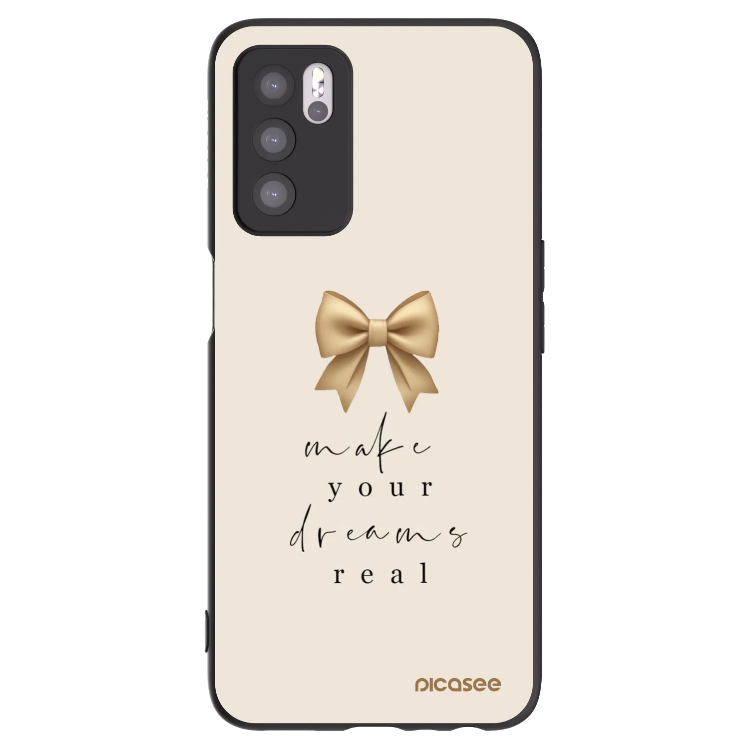 Picasee husă neagră din silicon pentru OPPO A16s - Golden Dream