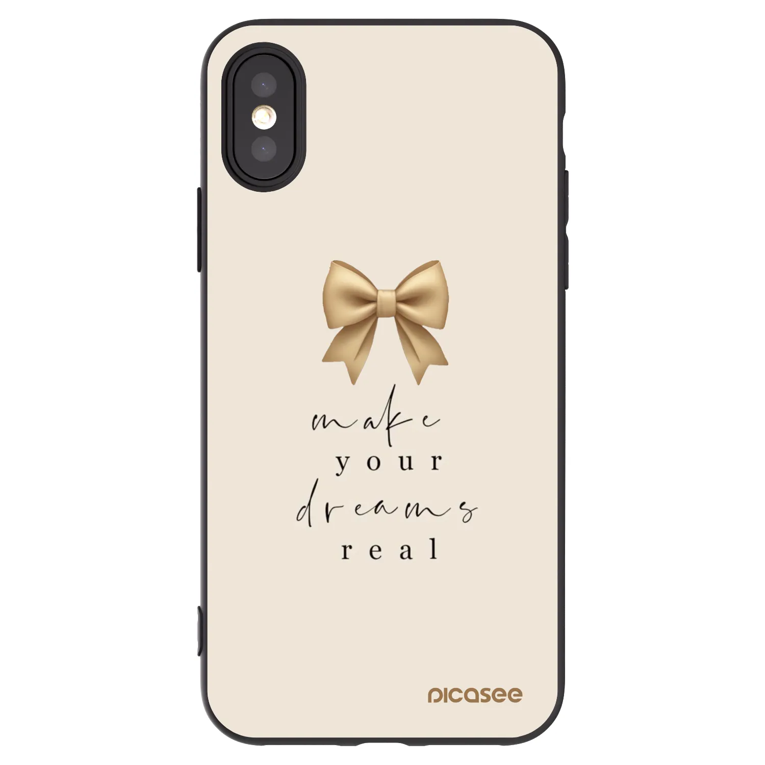 Picasee husă neagră din silicon pentru Apple iPhone X/XS - Golden Dream