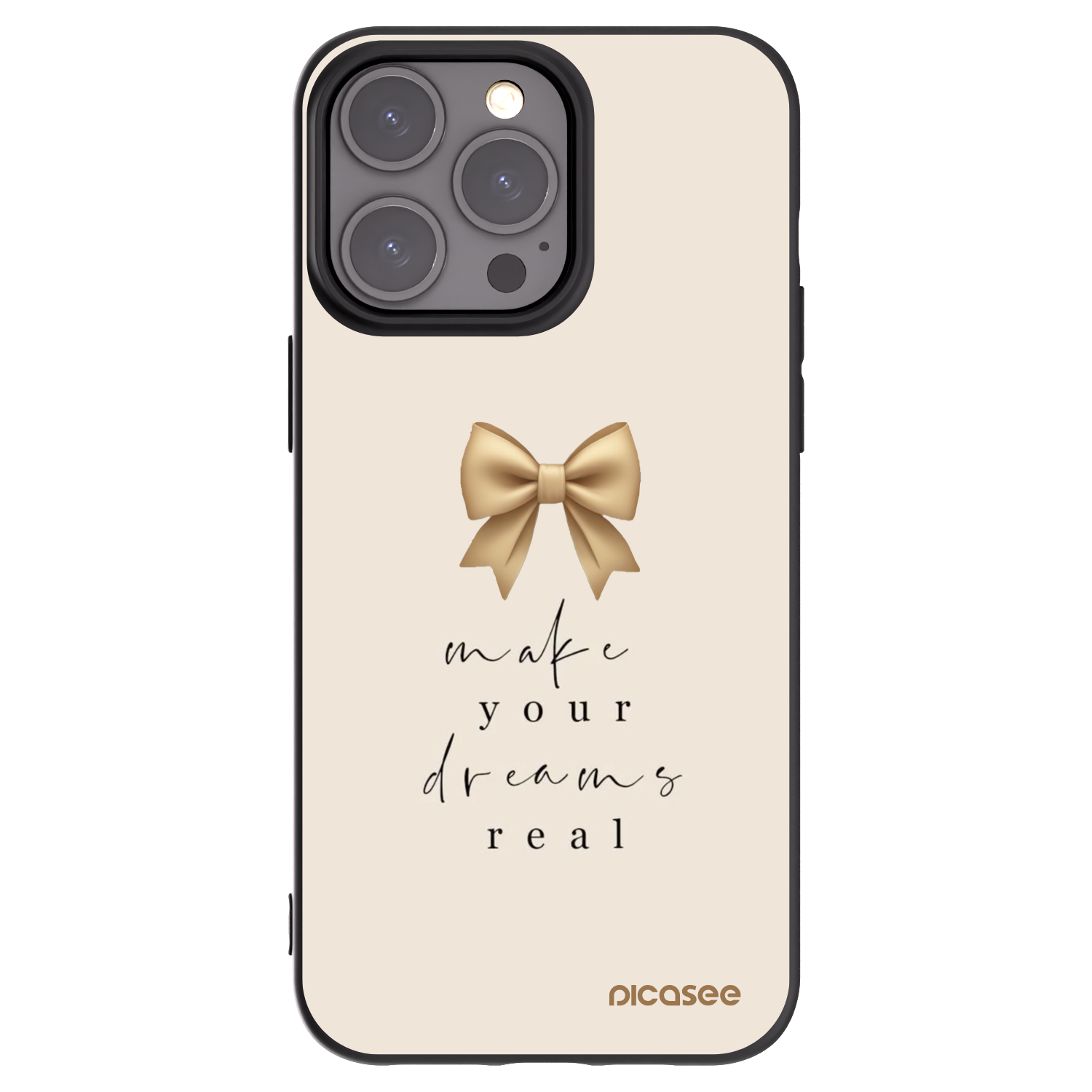 Picasee husă neagră din silicon pentru Apple iPhone 15 Pro Max - Golden Dream