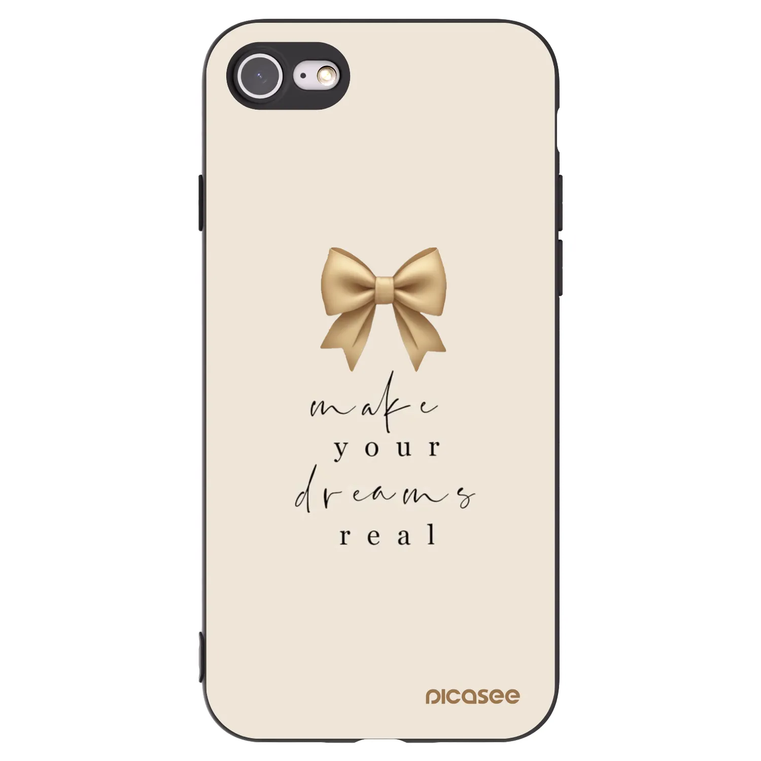 Picasee husă neagră din silicon pentru Apple iPhone 7 - Golden Dream