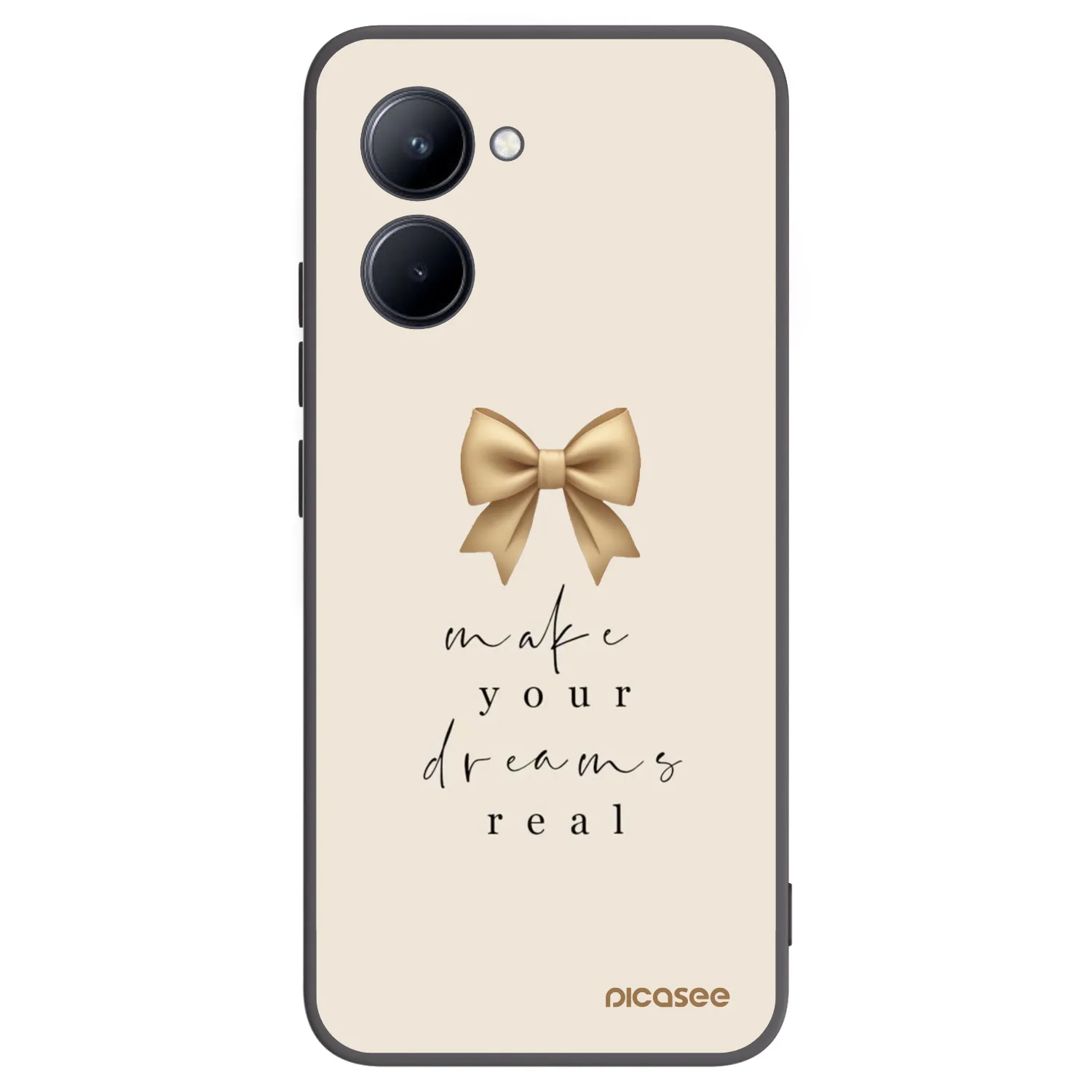 Picasee husă neagră din silicon pentru Realme C33 (2023) - Golden Dream