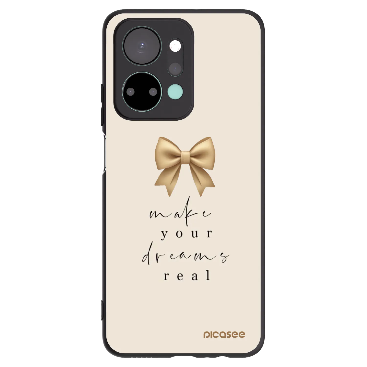 Picasee husă neagră din silicon pentru Honor X7a - Golden Dream