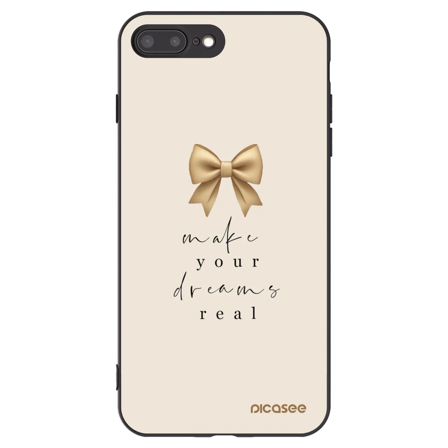 Picasee husă neagră din silicon pentru Apple iPhone 7 Plus - Golden Dream