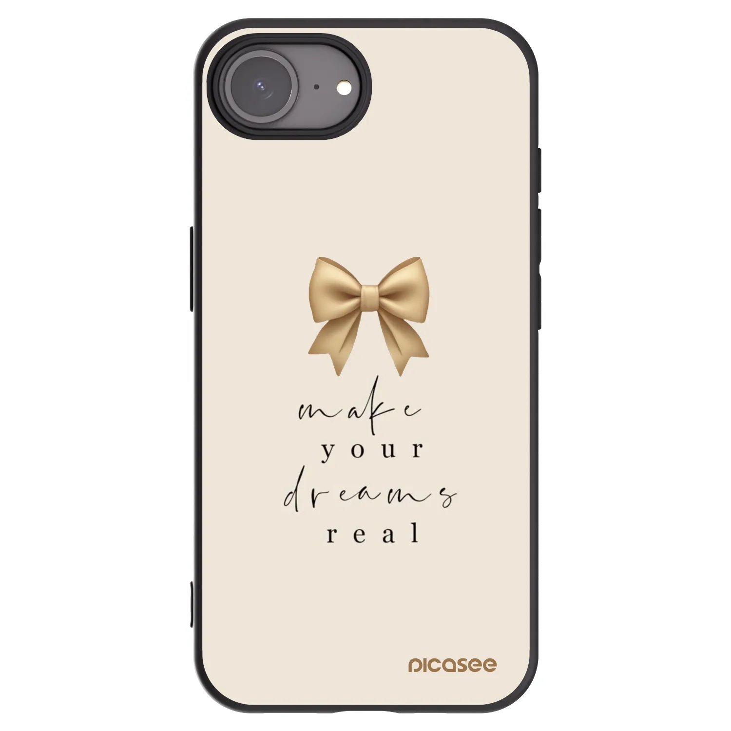 Picasee husă neagră din silicon pentru Apple iPhone 16e - Golden Dream