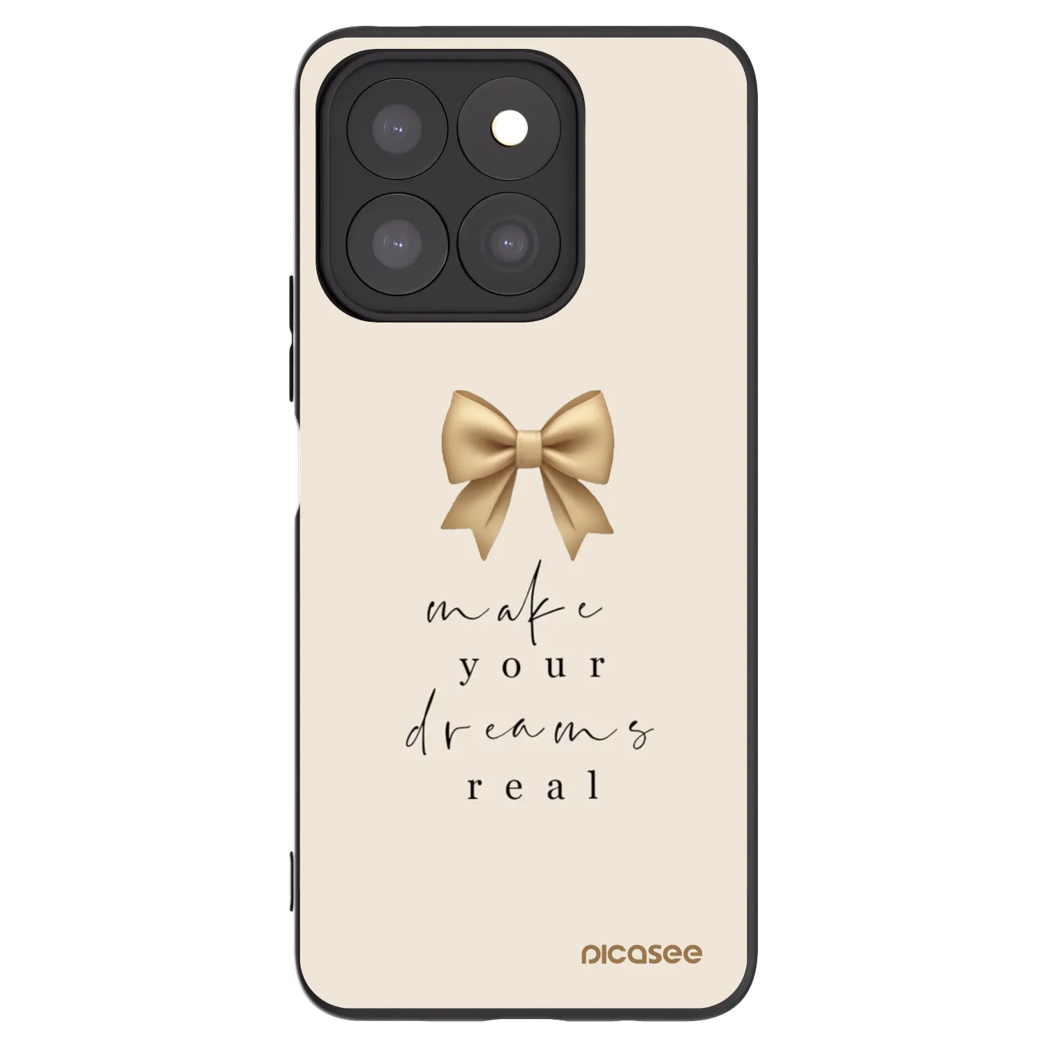 Picasee husă neagră din silicon pentru Honor X8c - Golden Dream