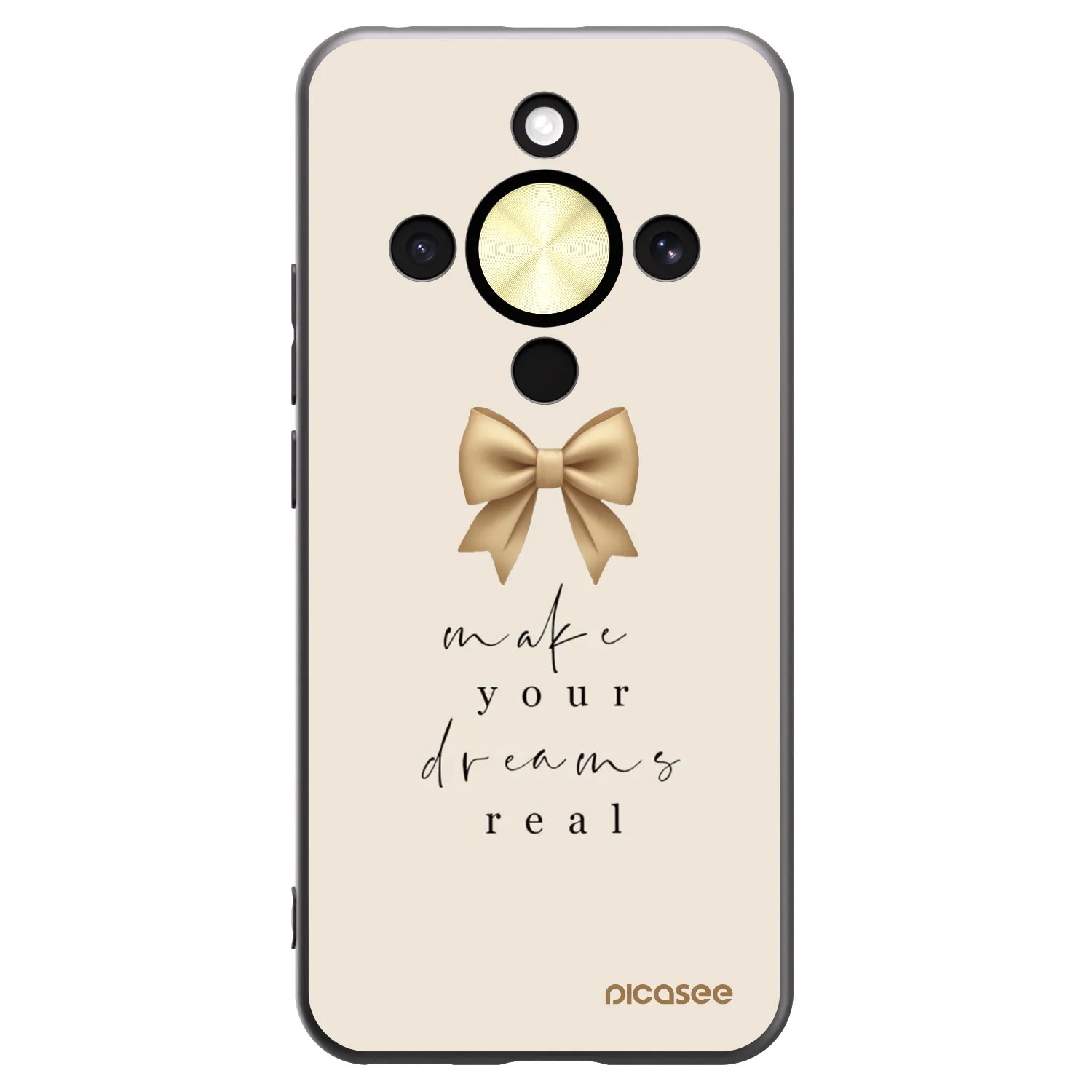 Picasee husă neagră din silicon pentru Honor Magic8 Lite 5G - Golden Dream